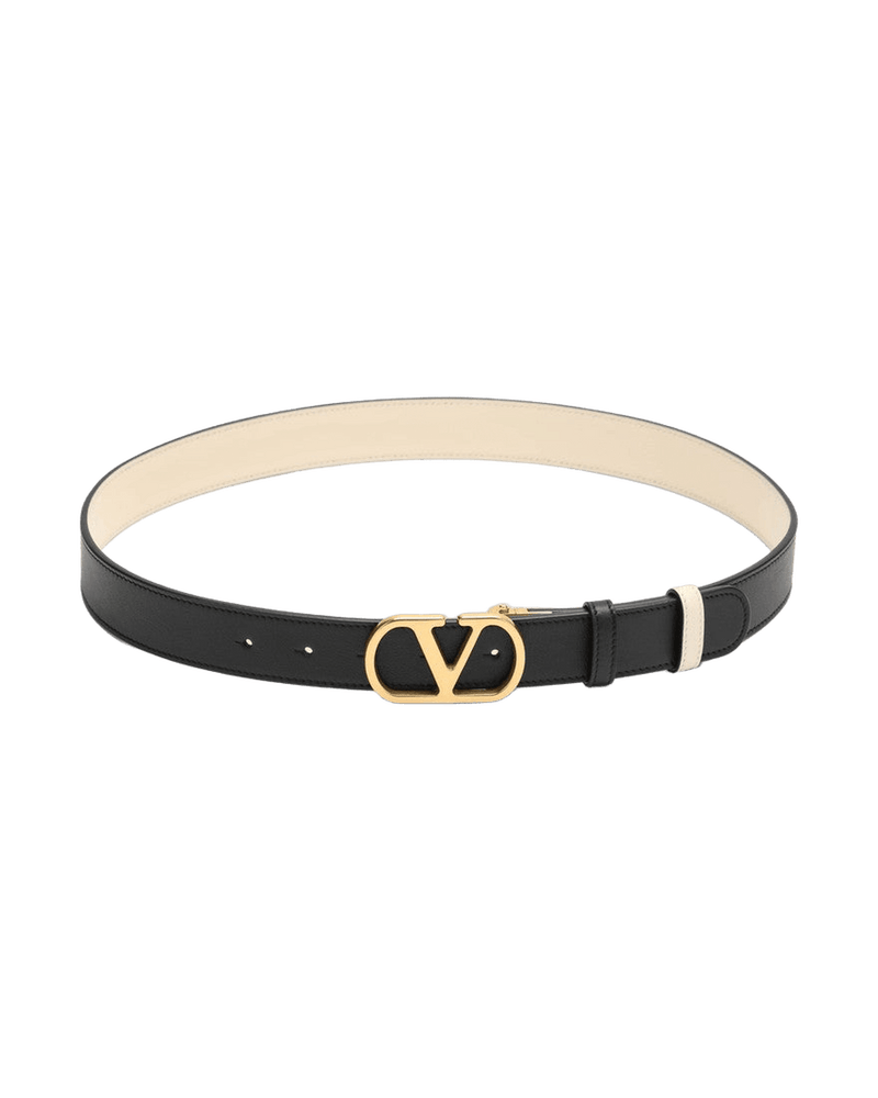 Valentino White Garavani Reversible Vlogo Signature Belt in Black Glam Steals