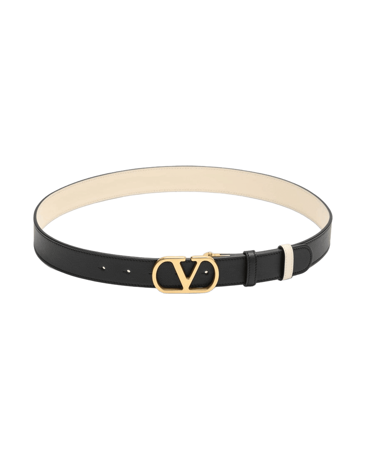 Valentino White Garavani Reversible Vlogo Signature Belt in Black Glam Steals