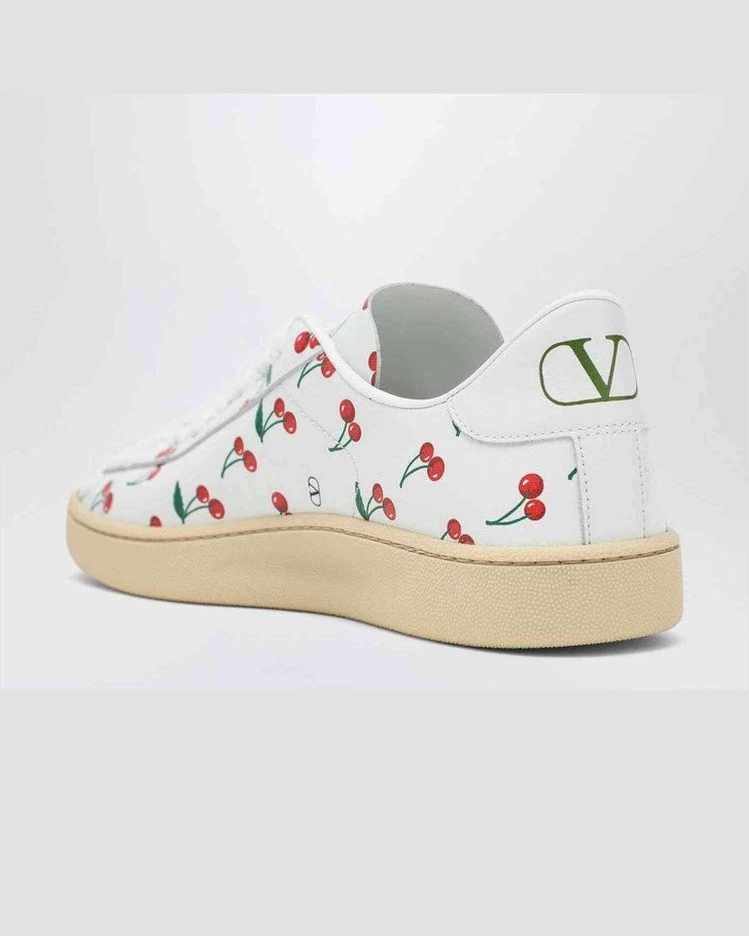 Valentino White Garavani Royco Sneaker with Cherryfic Pattern Glam Steals