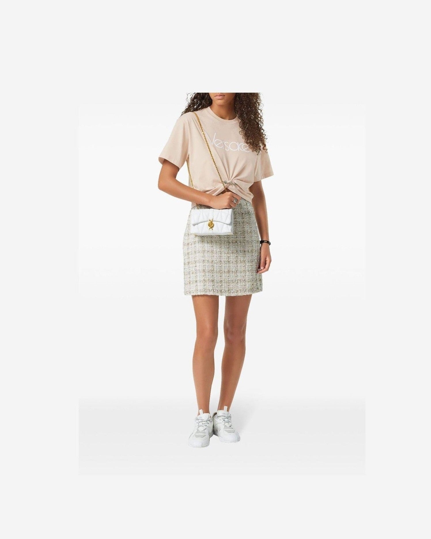 Versace 1978 Re Edition Logo Safety Pin Short T-shirt Glam Steals