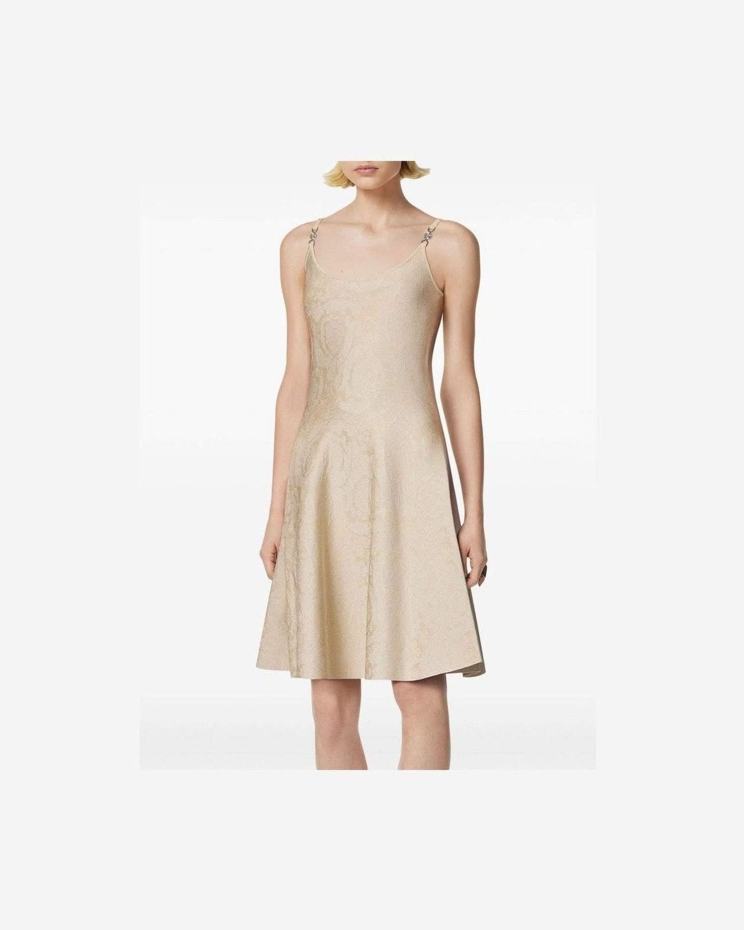 Versace Barocco Jacquard Flared Mini Dress Dresses