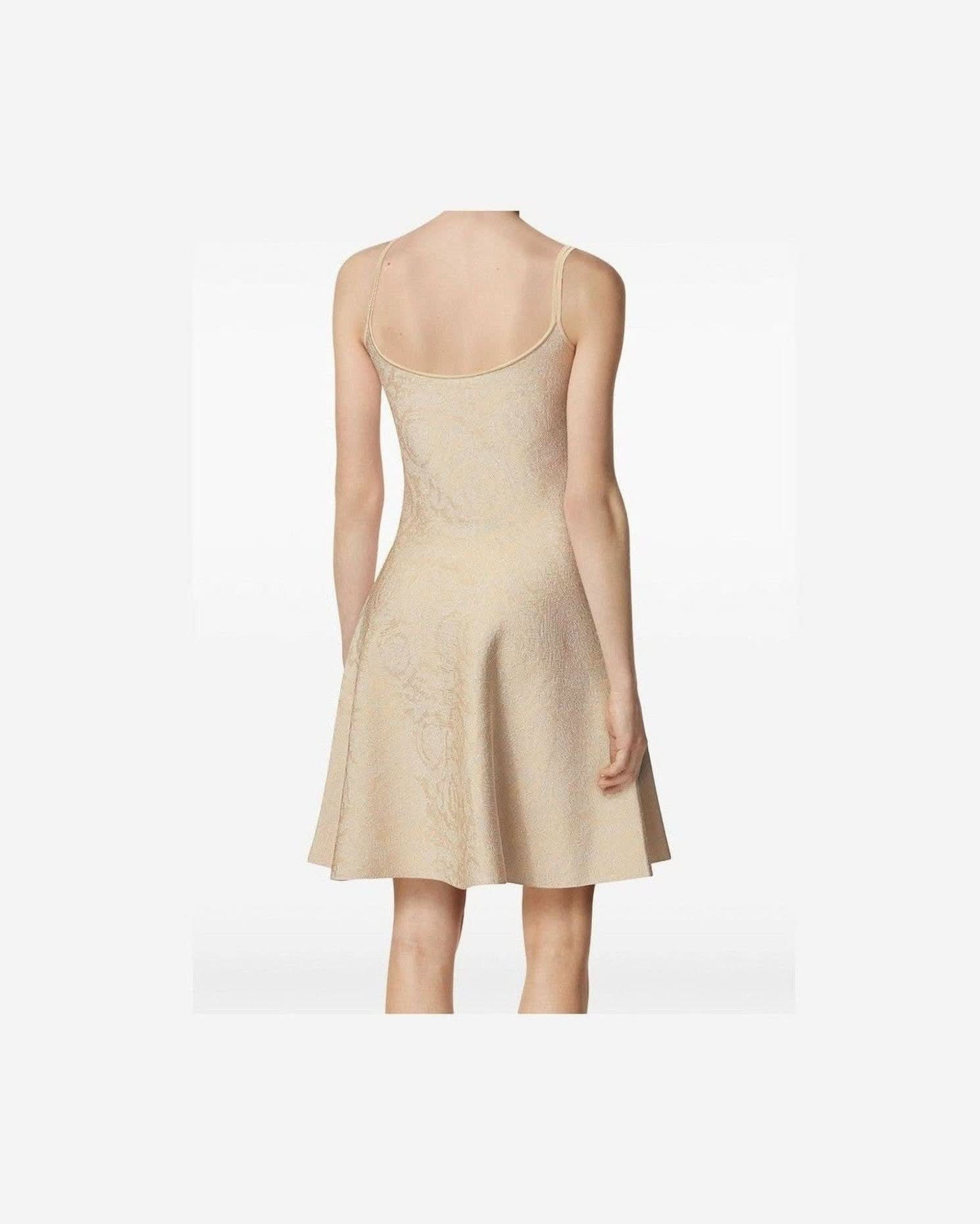 Versace Barocco Jacquard Flared Mini Dress Dresses