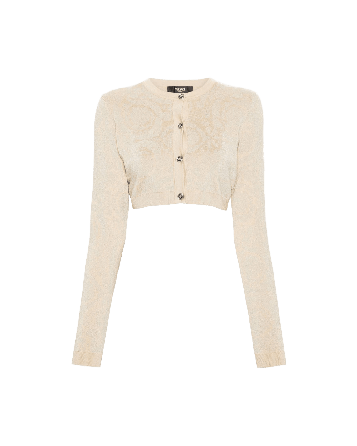 Versace Barocco Lurex Cropped Cardigan Glam Steals