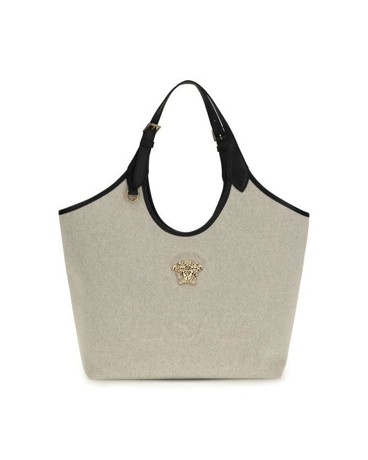 Versace Beige Cotton Shoulder Bag Glam Steals