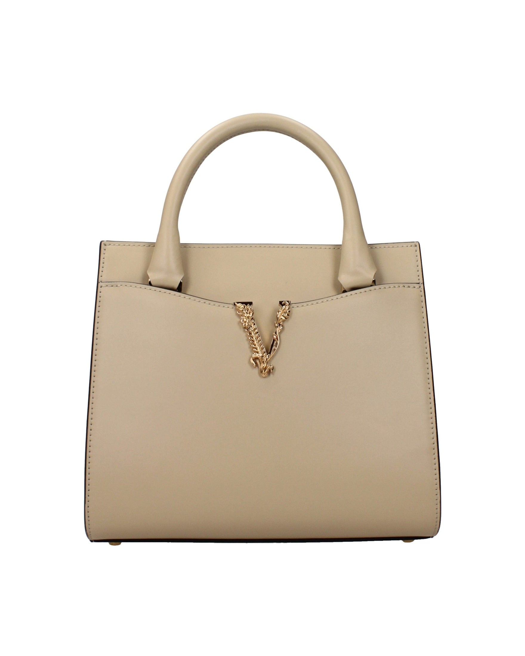 Versace Beige Leather Handbag Glam Steals