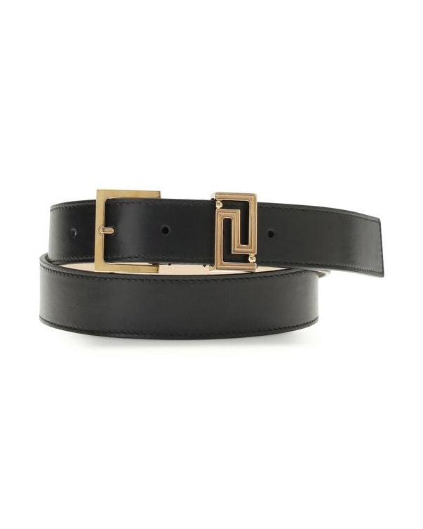 Versace Black Calf Leather Bos Taurus Belt Glam Steals