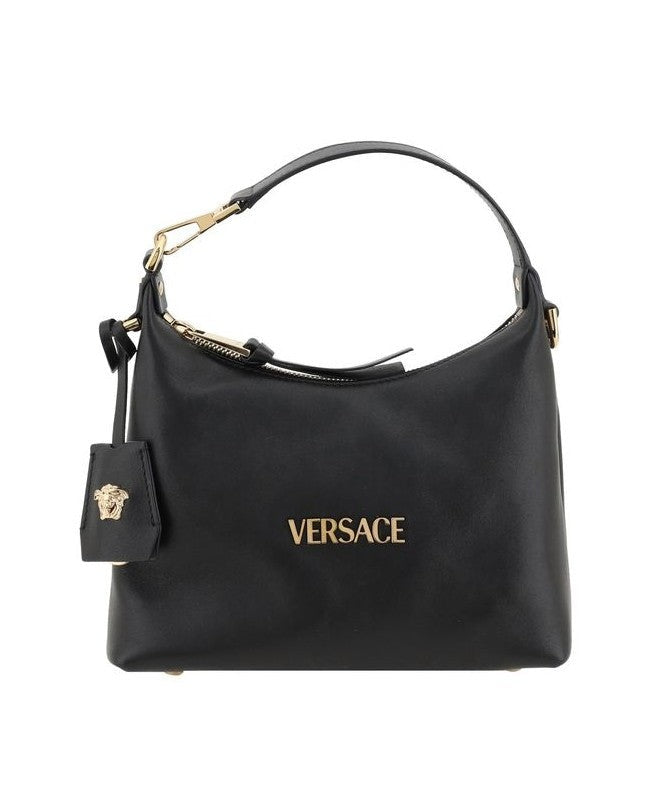 Versace Black Calf Leather Bos Taurus Handbag Glam Steals