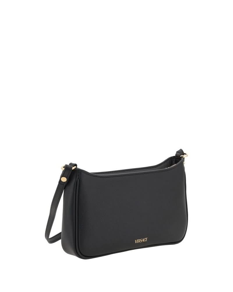 Versace Black Calf Leather Bos Taurus Shoulder Bag Shoulder Bags