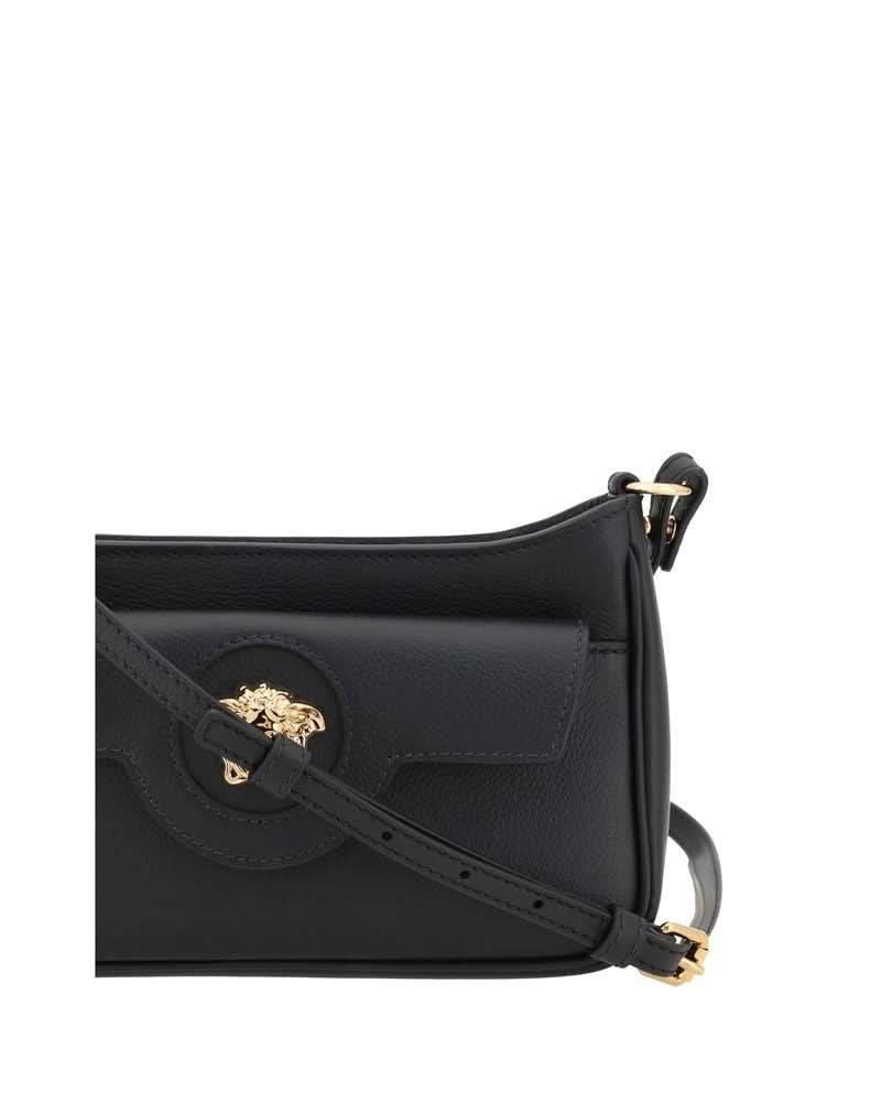 Versace Black Calf Leather Bos Taurus Shoulder Bag Shoulder Bags