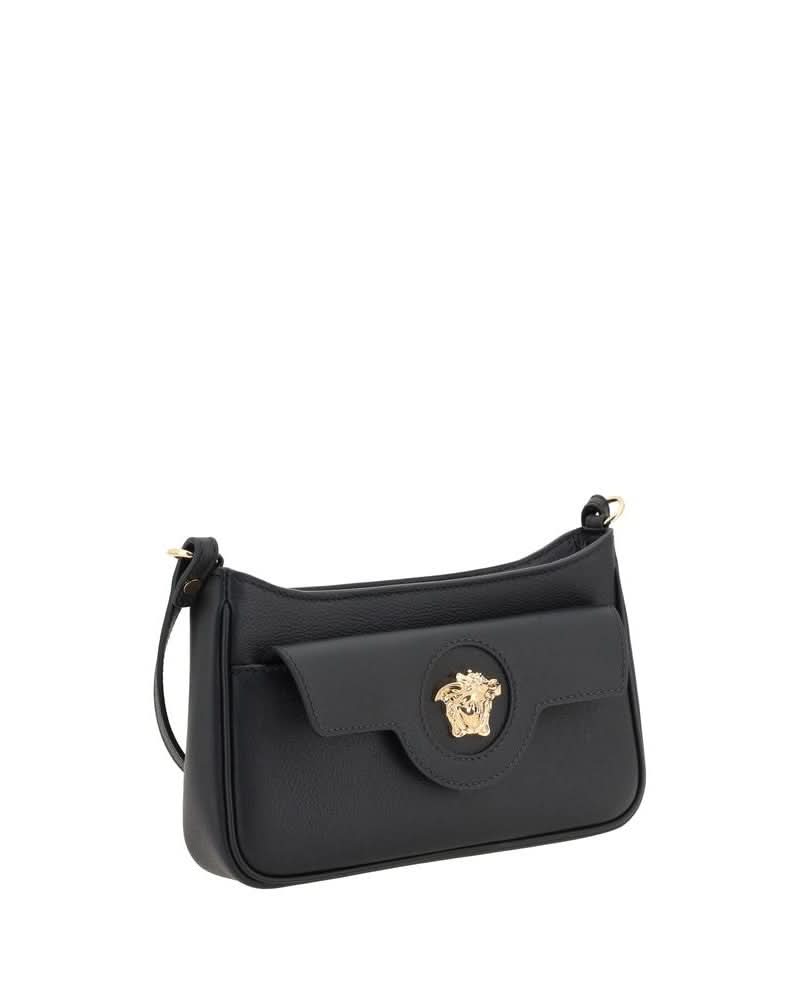 Versace Black Calf Leather Bos Taurus Shoulder Bag Shoulder Bags