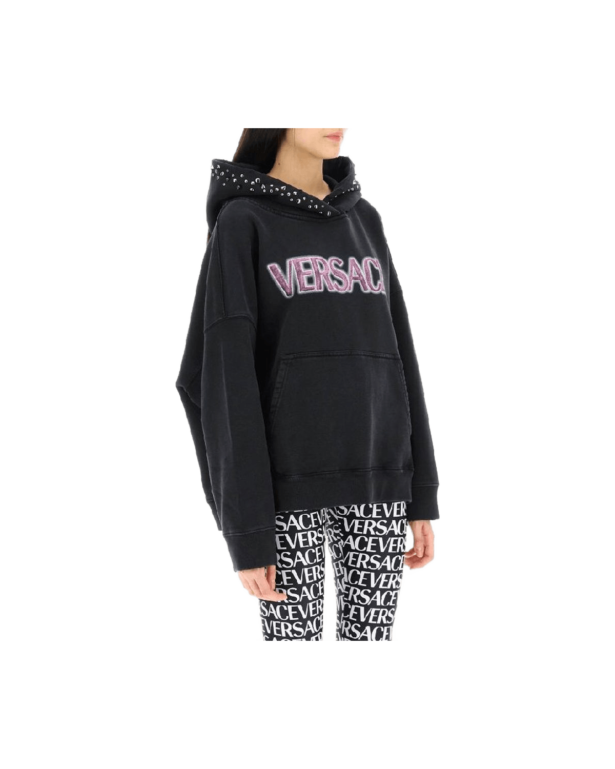 Versace Black Cotton Sweat-shirt Glam Steals