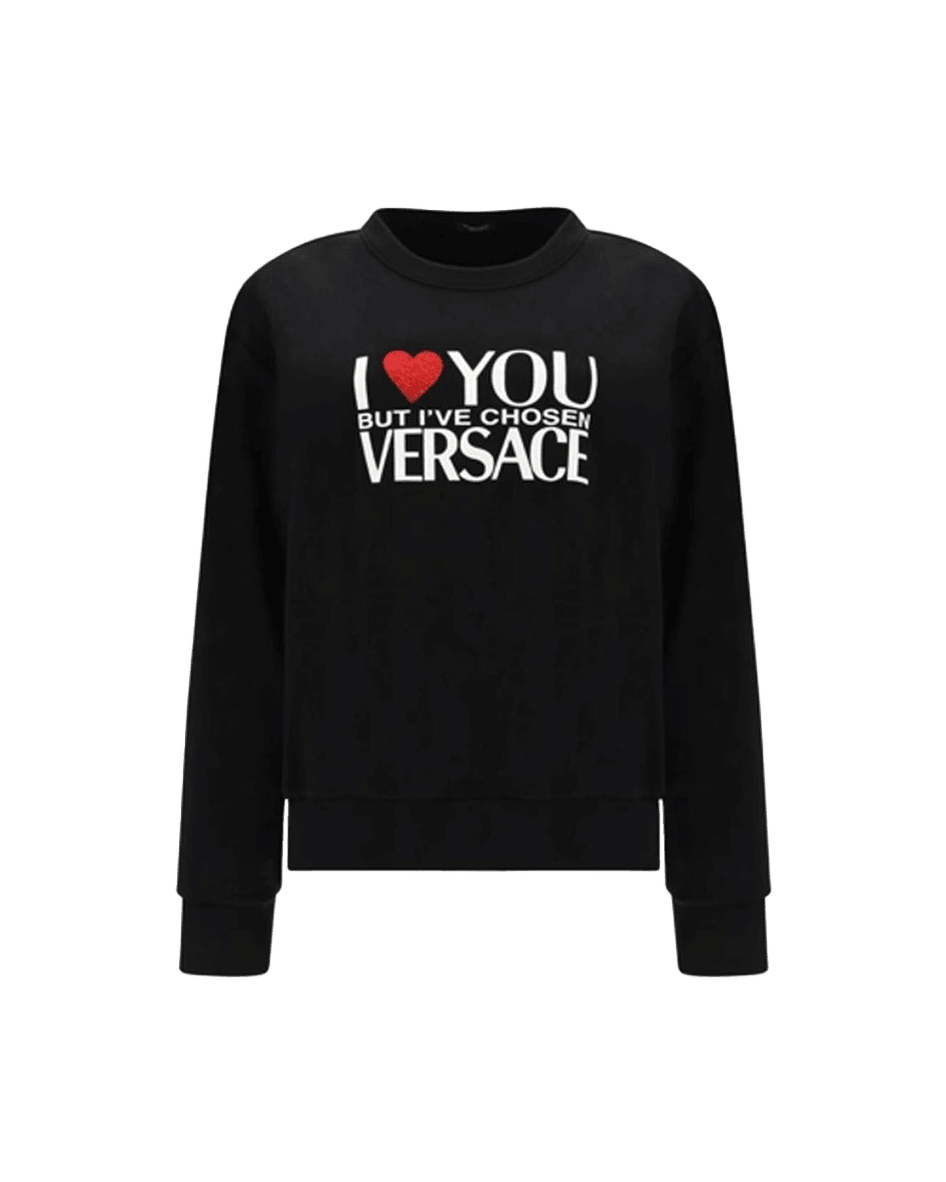 Versace Black Cotton Sweat-shirt Glam Steals