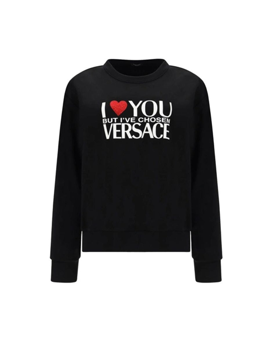 Versace Black Cotton Sweatshirt Glam Steals