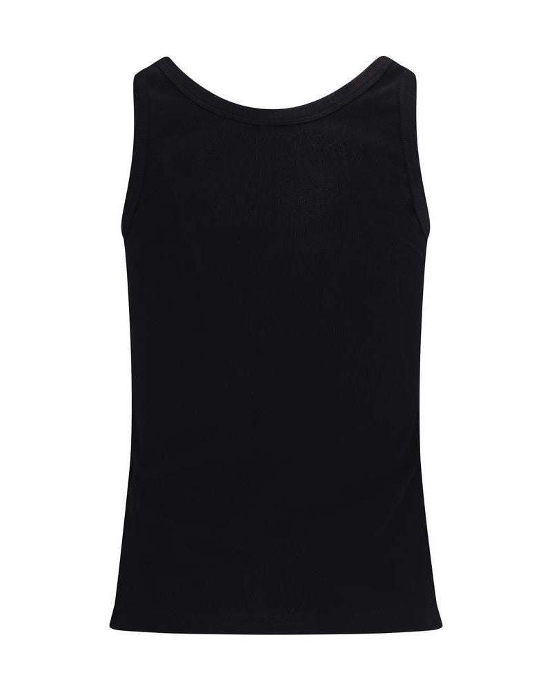 Versace Black Cotton Top Tank Tops