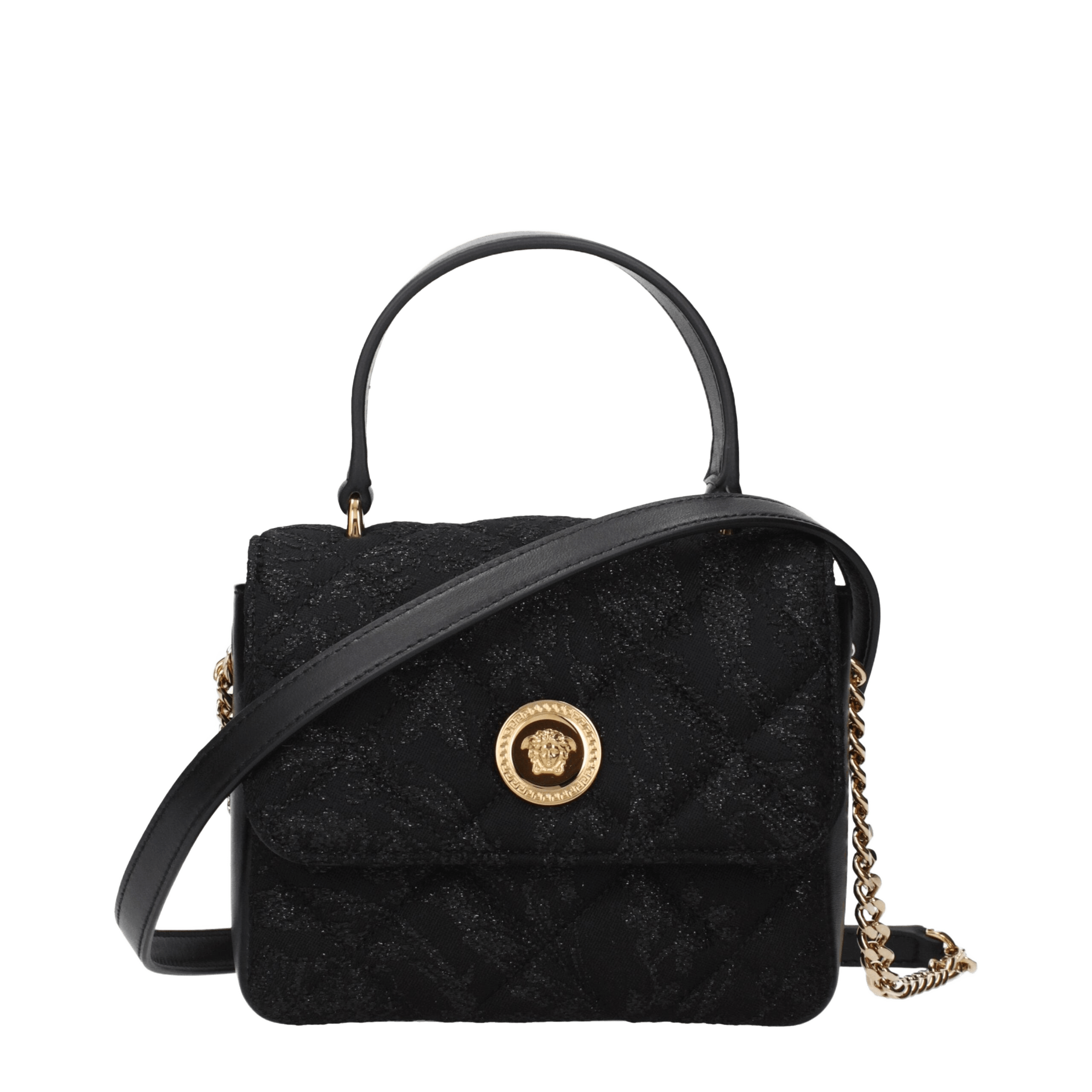 Versace Fabric Black Handbags Glam Steals