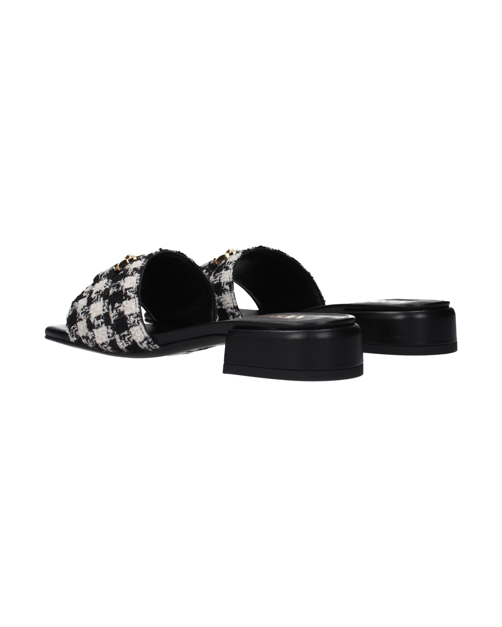 Versace Black Fabric Slippers Glam Steals