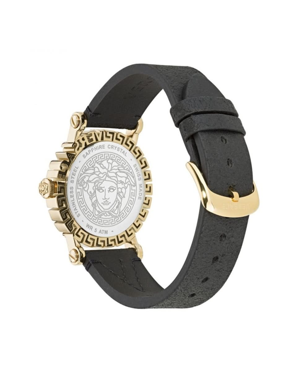 Versace Black Fur Dress Watch