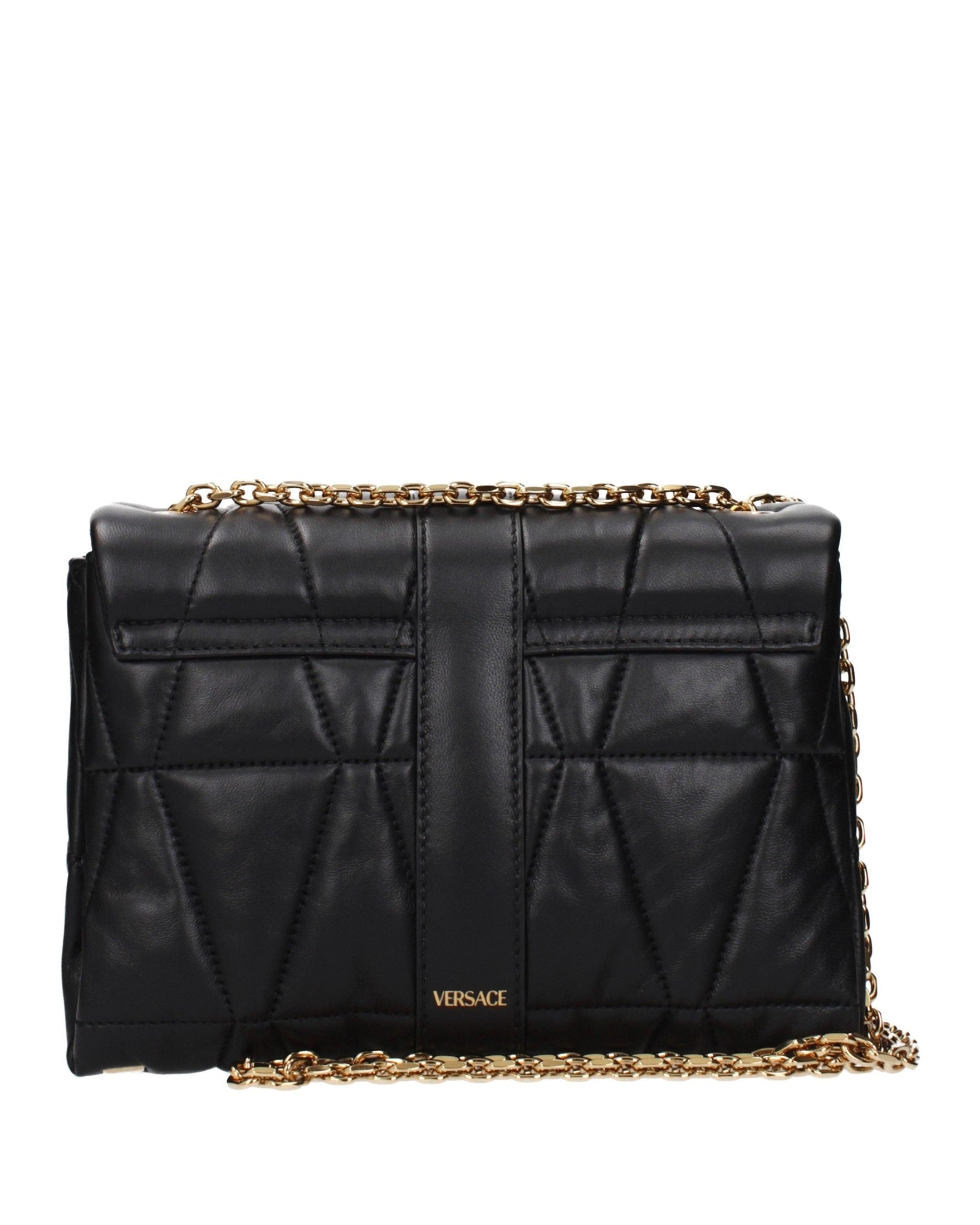 Versace Black Leather Shoulder Bag Glam Steals