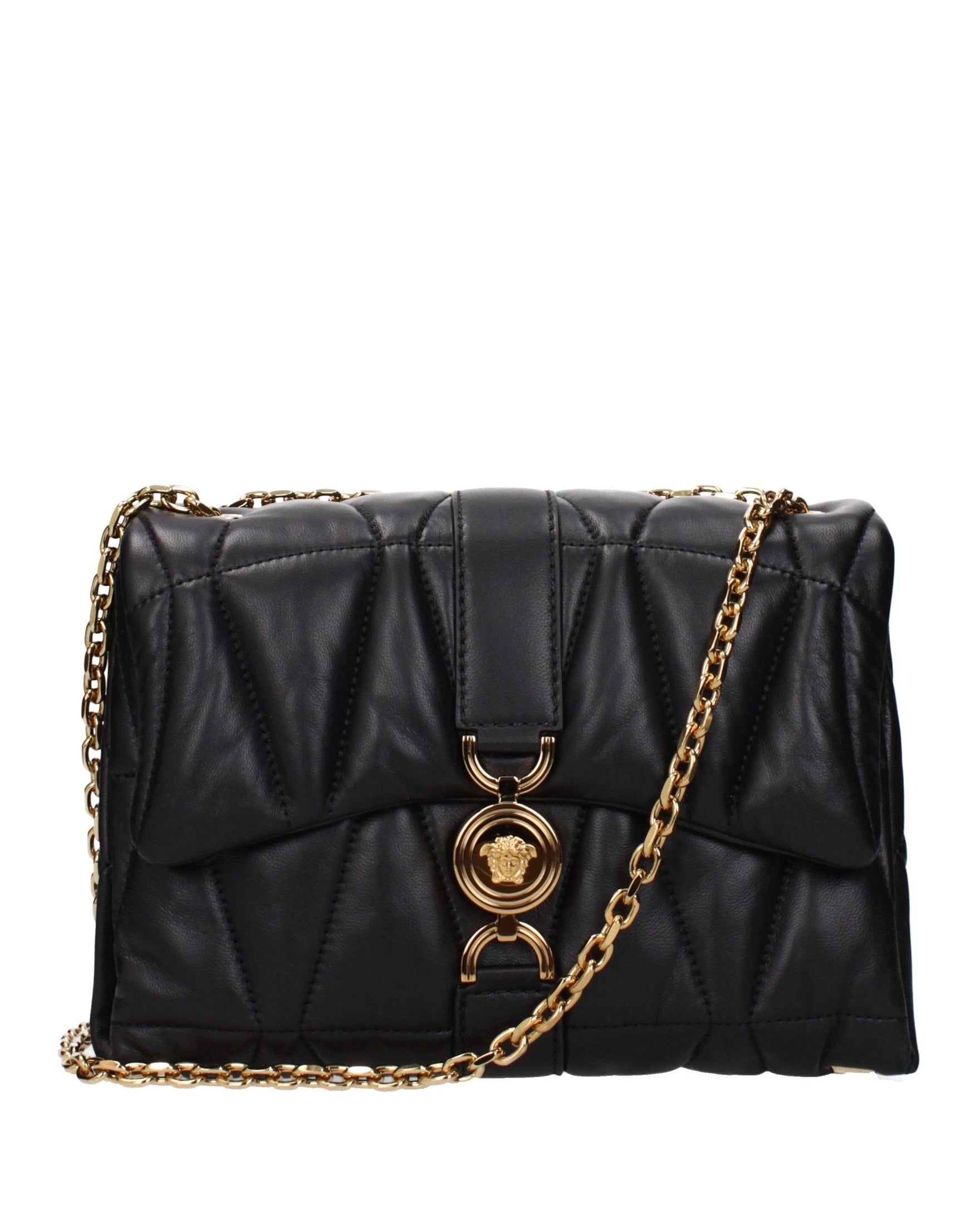 Versace Black Leather Shoulder Bag Glam Steals