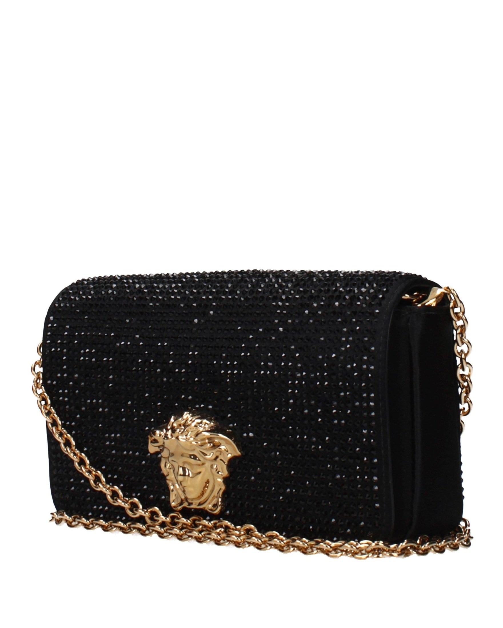 Versace Black Satin Clutch Bag Glam Steals