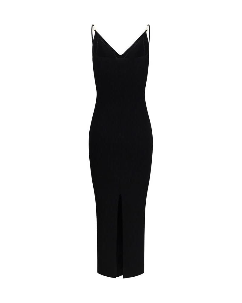 Versace Black Viscose Cocktail Dress Dresses