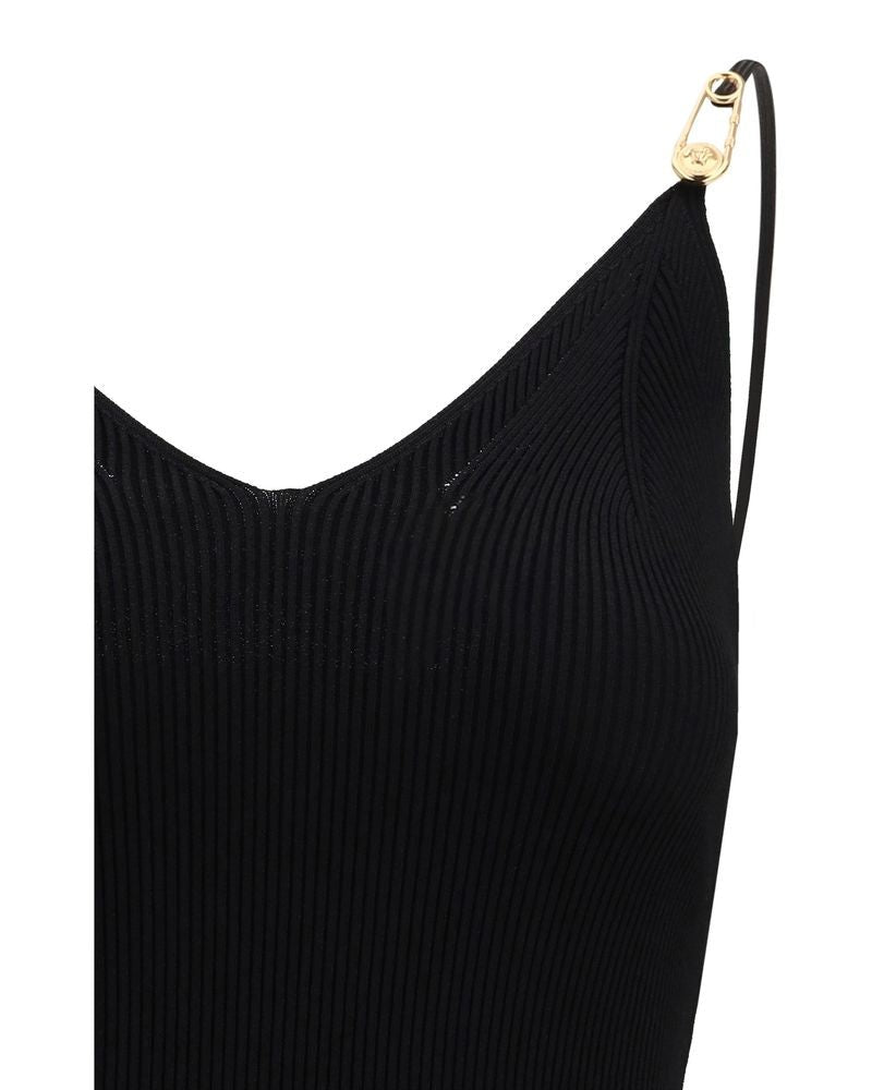 Versace Black Viscose Cocktail Dress Dresses