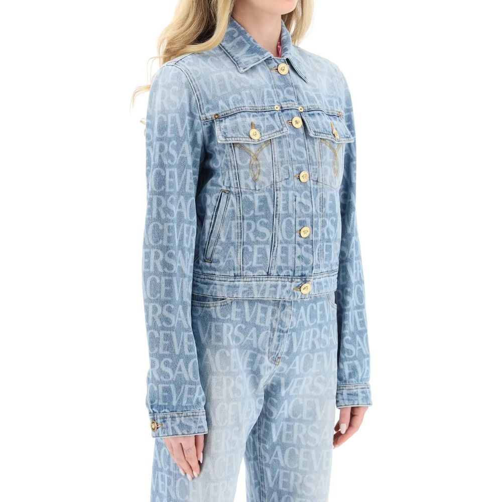 Versace Blue Cotton Denim Jacket Glam Steals