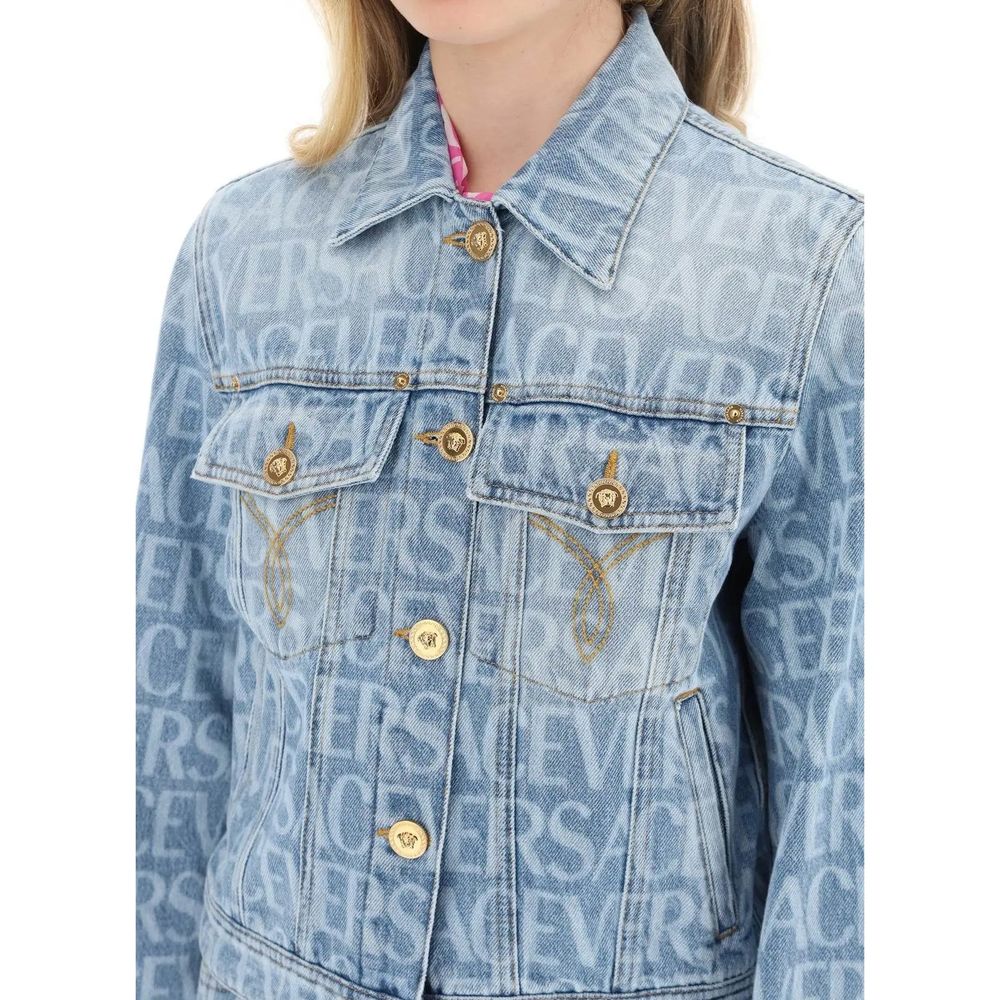 Versace Blue Cotton Denim Jacket Glam Steals