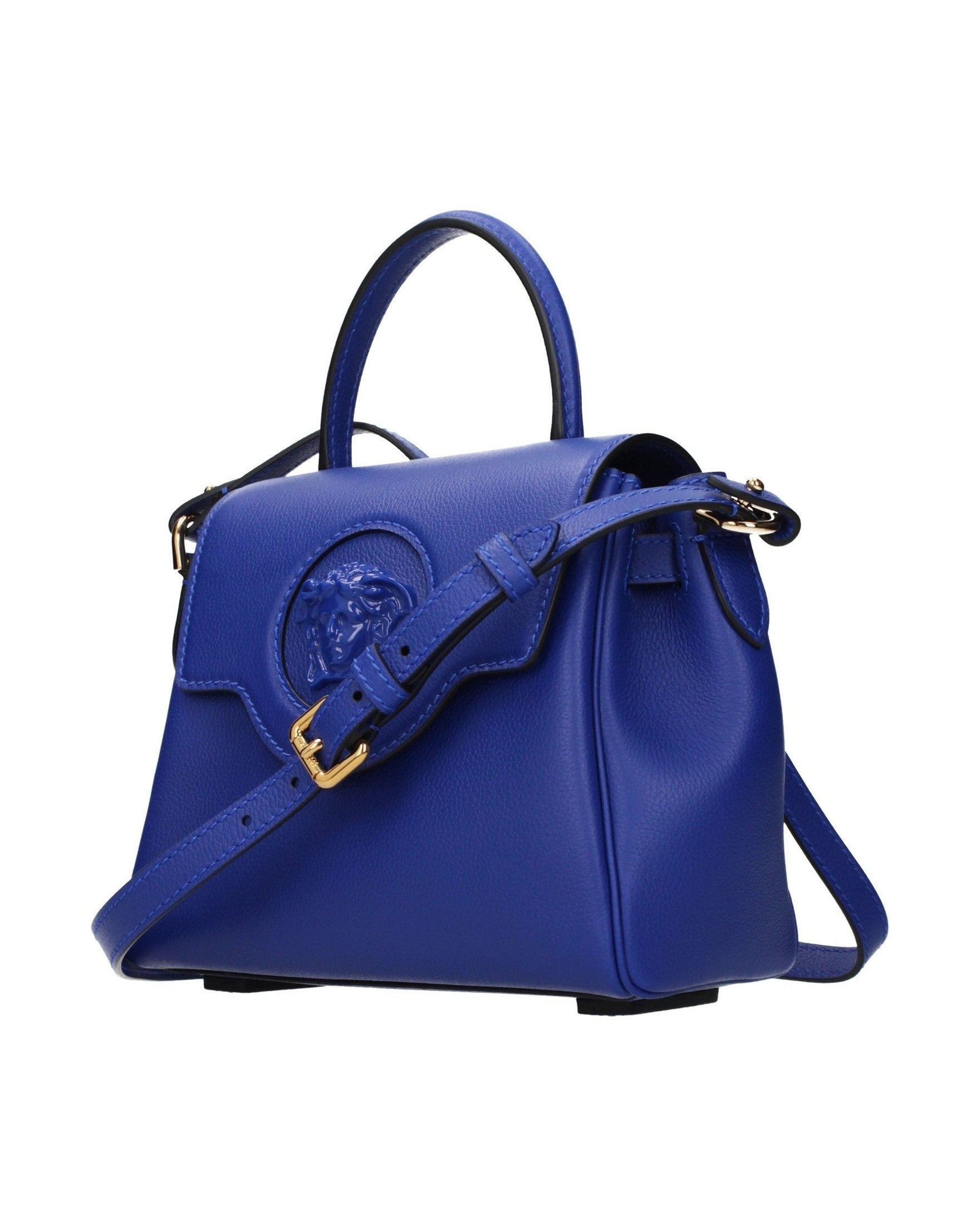 Versace Blue Leather Handbag Glam Steals