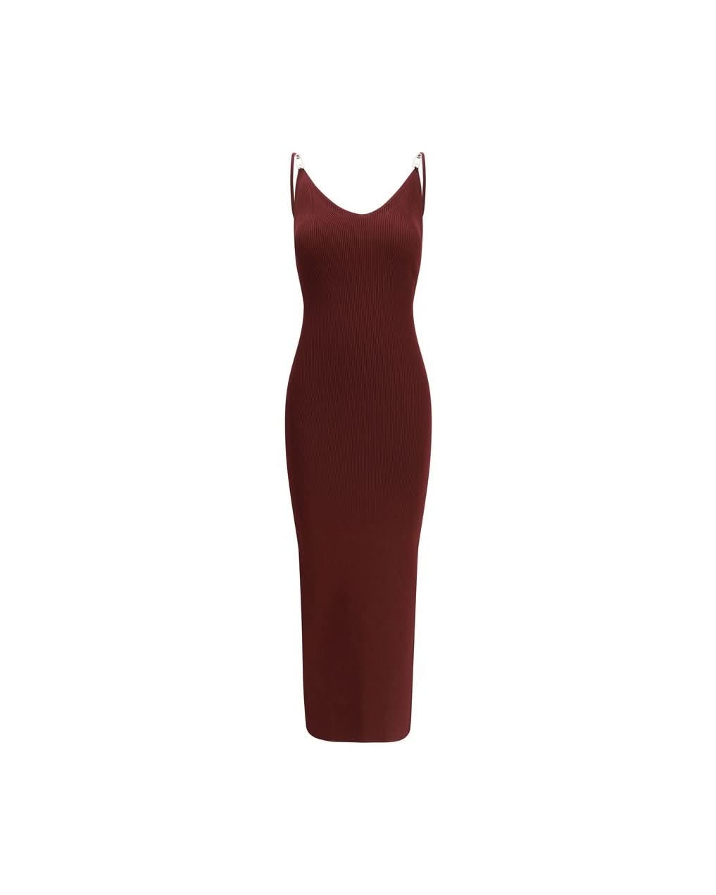 Versace Bordeaux Viscose Casual Dress Dresses
