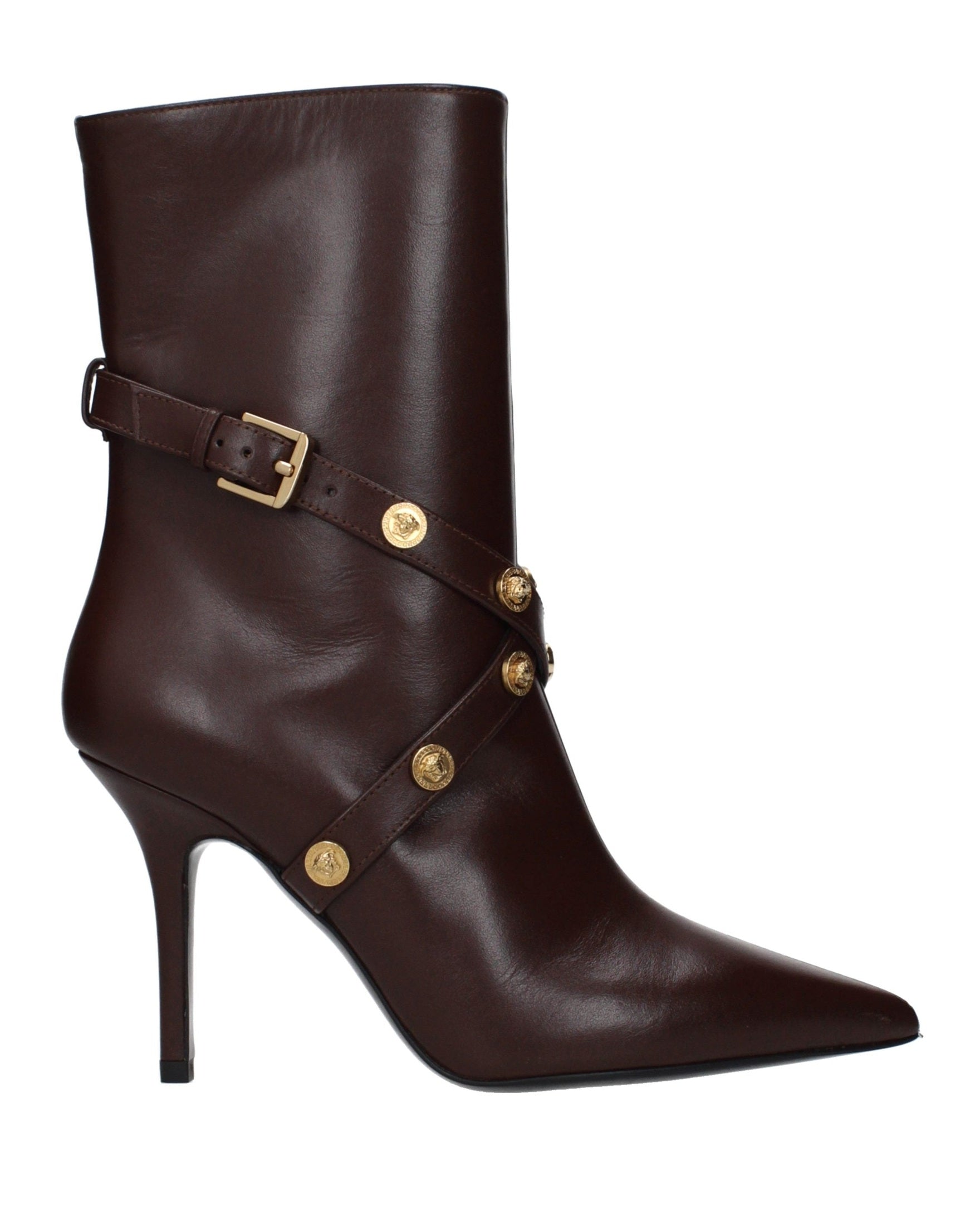 Versace Brown Leather Ankle Boots Glam Steals