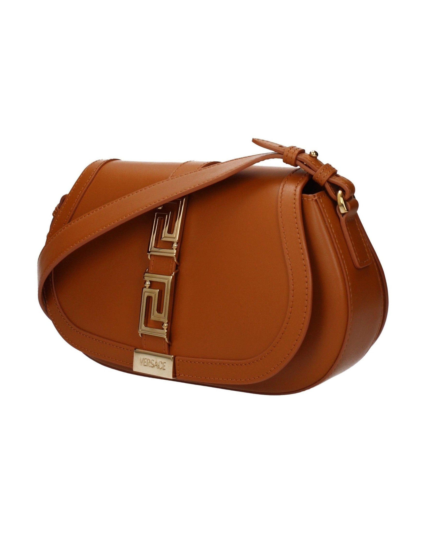 Versace Brown Leather Shoulder Bag Glam Steals
