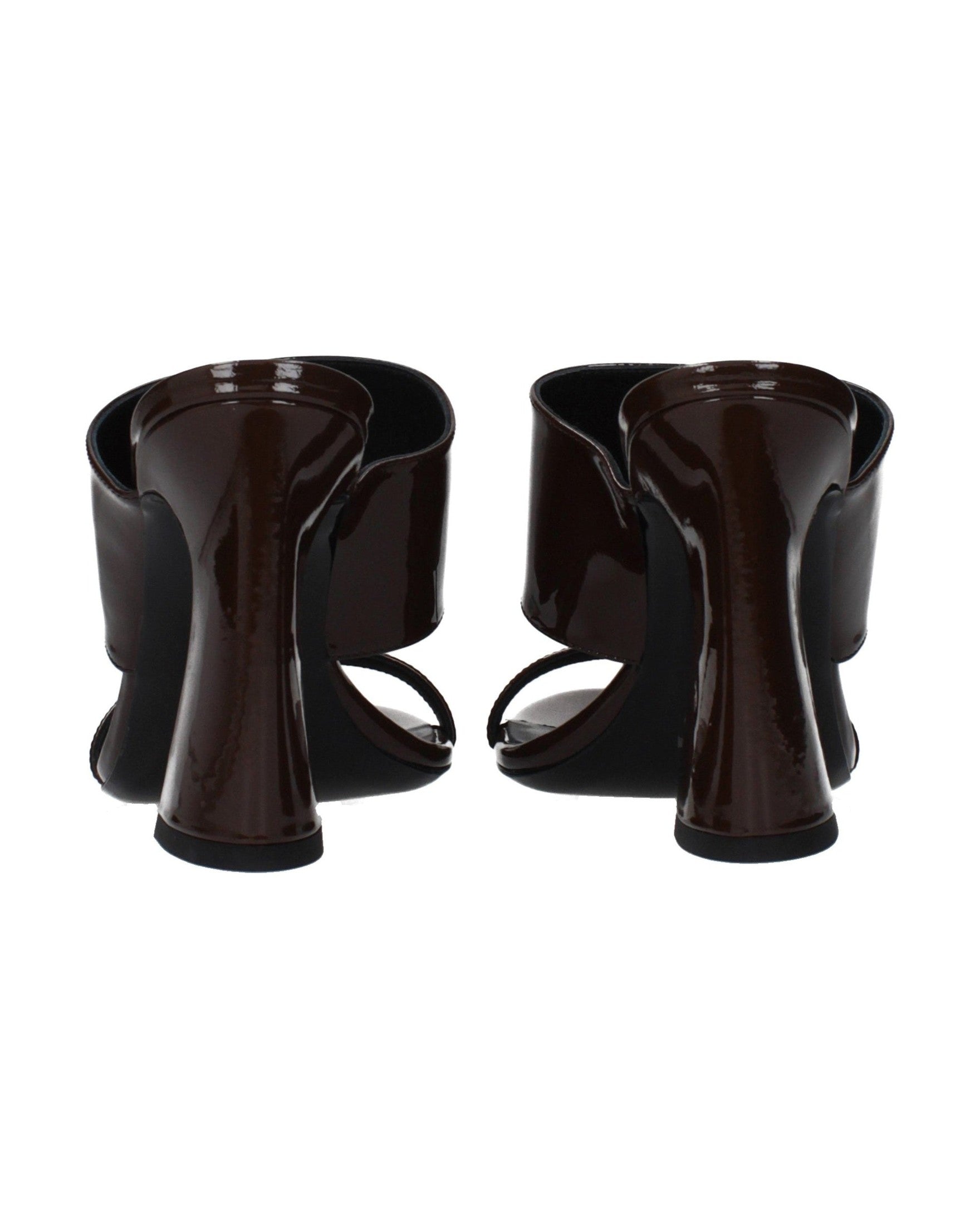 Versace Brown Leather Stiletto Heel Sandals Glam Steals