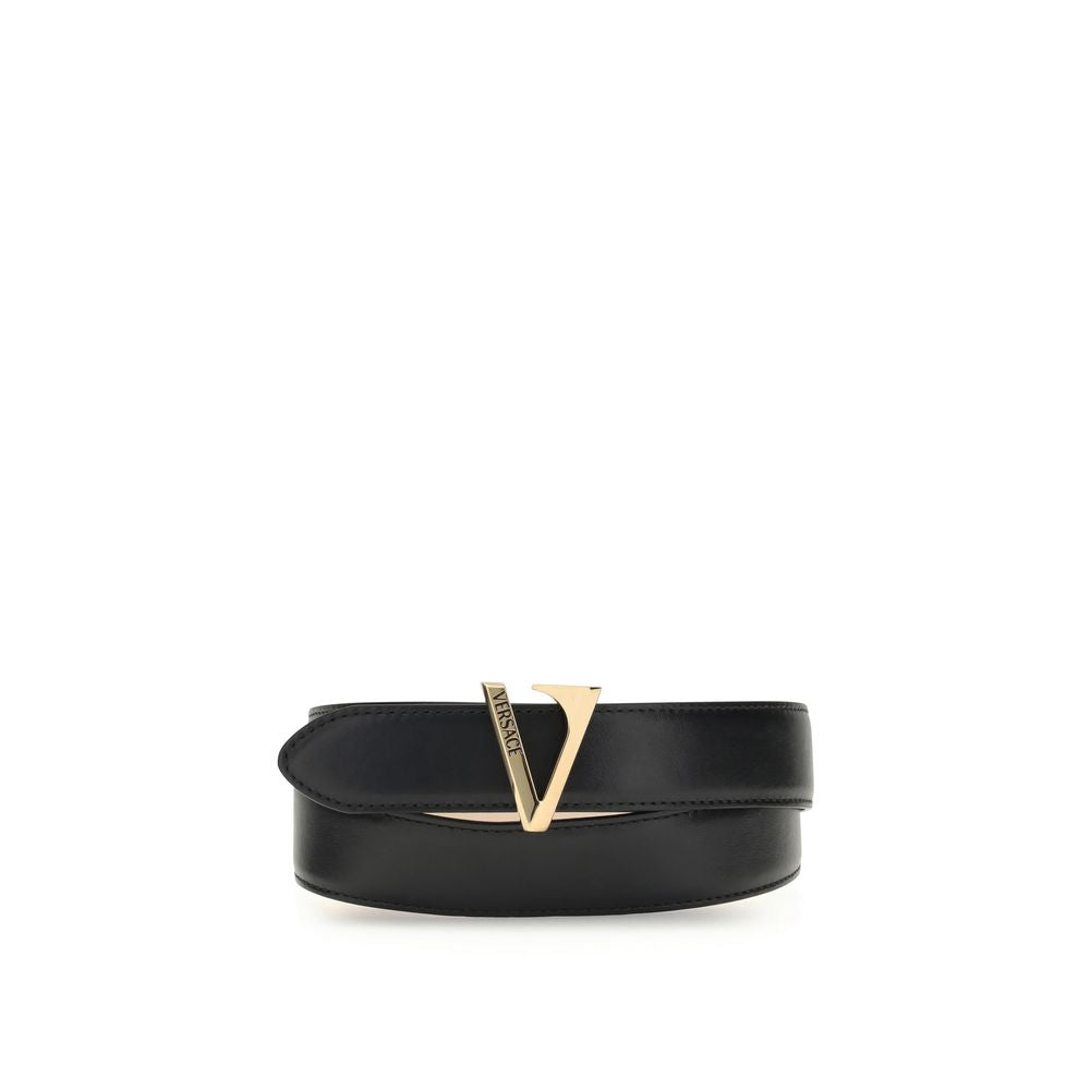 Versace Calfskin V Belt Glam Steals