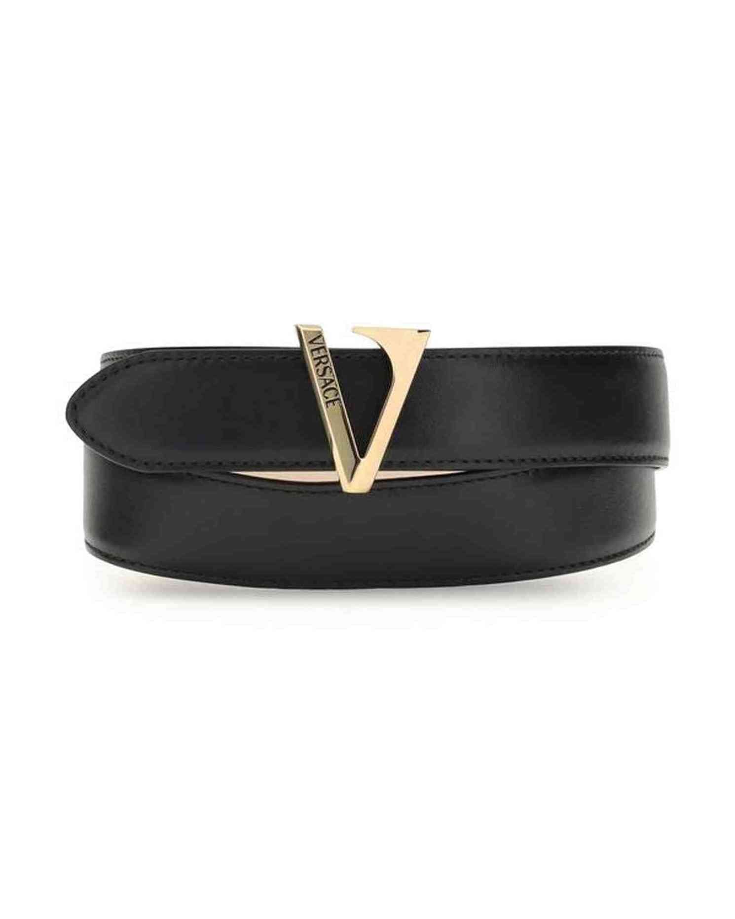 Versace Calfskin V Belt Glam Steals