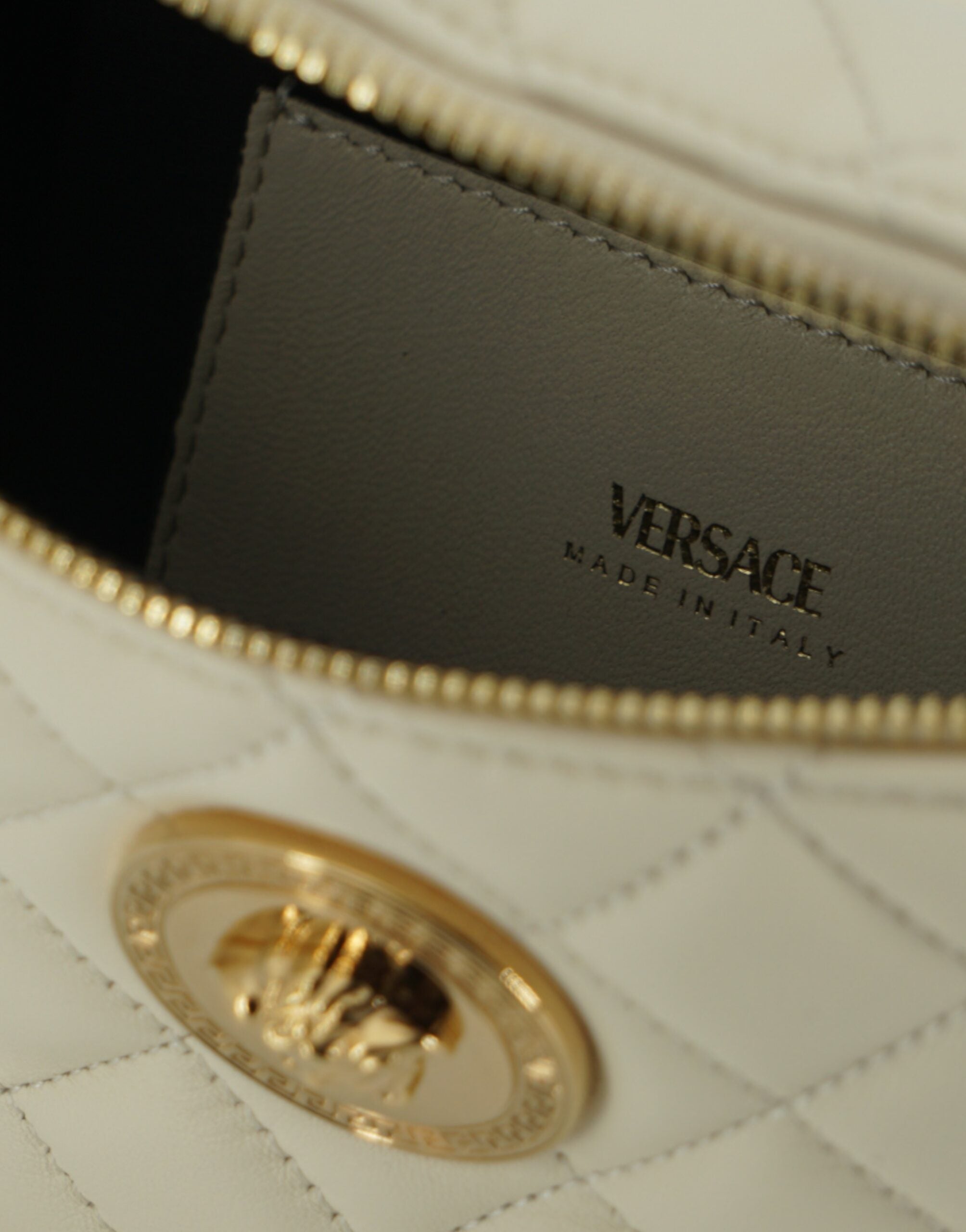 Versace Elegant Lamb Leather Belt White Bag Glam Steals