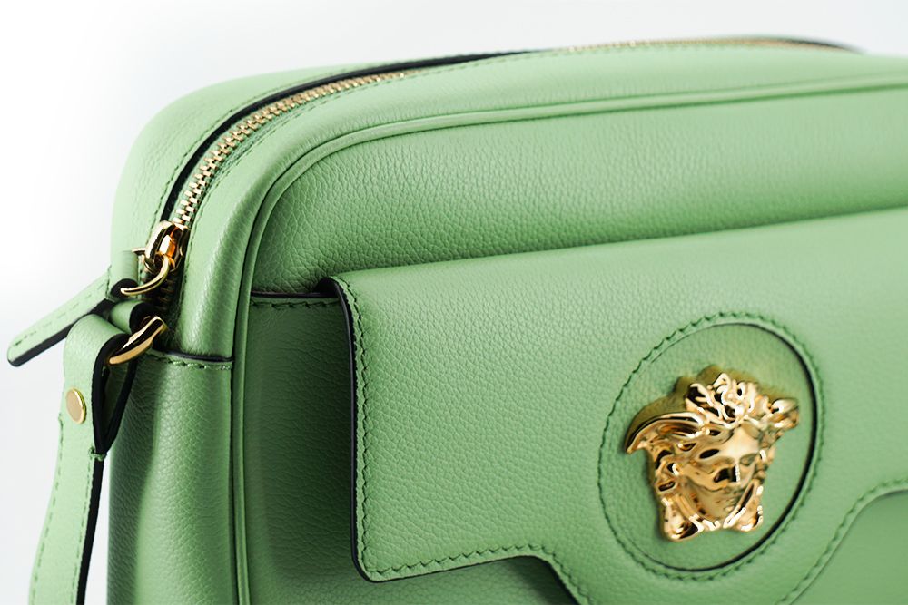 Versace Elegant Leather Camera Case Mint Green Bag Glam Steals