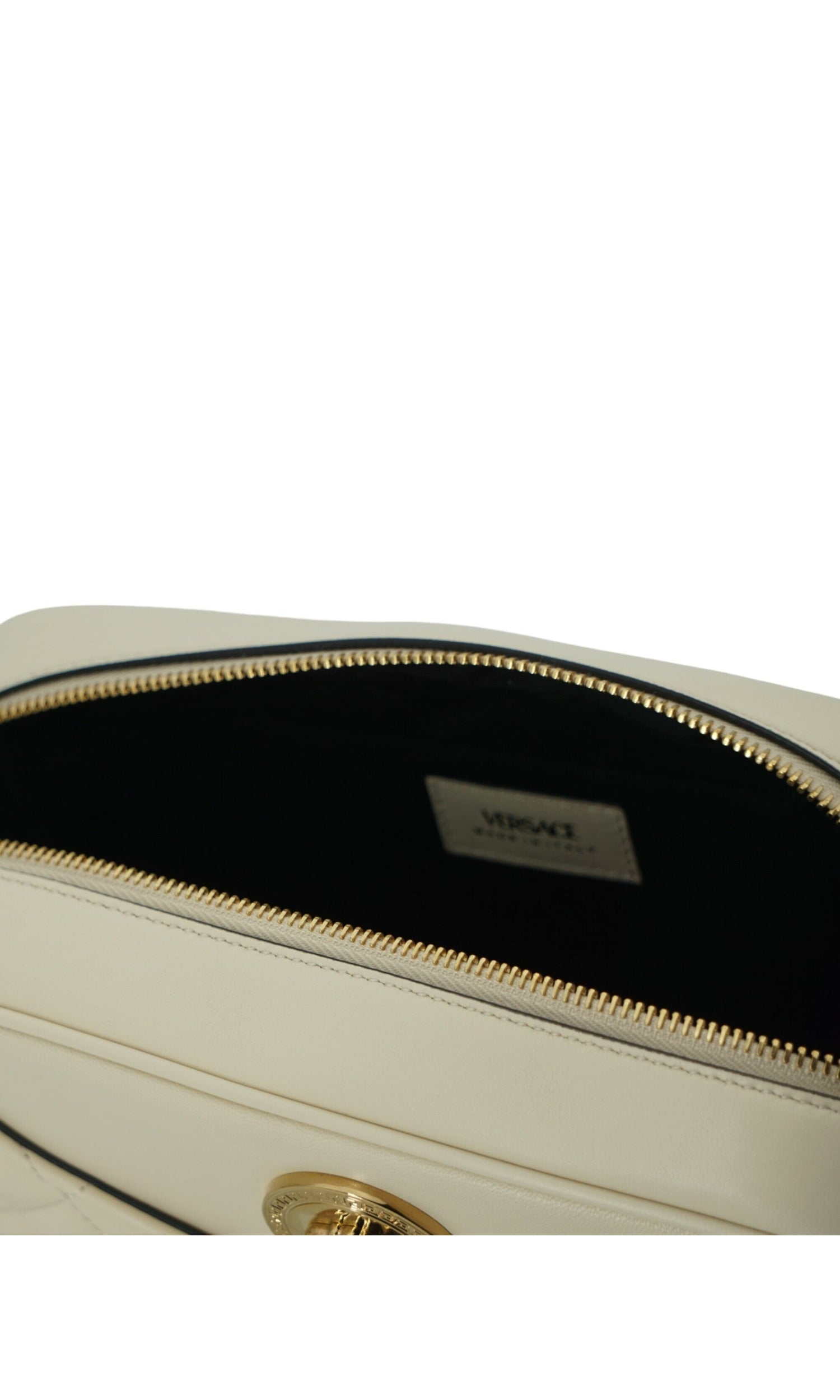 Versace Elegant Leather Camera Shoulder White Bag Glam Steals