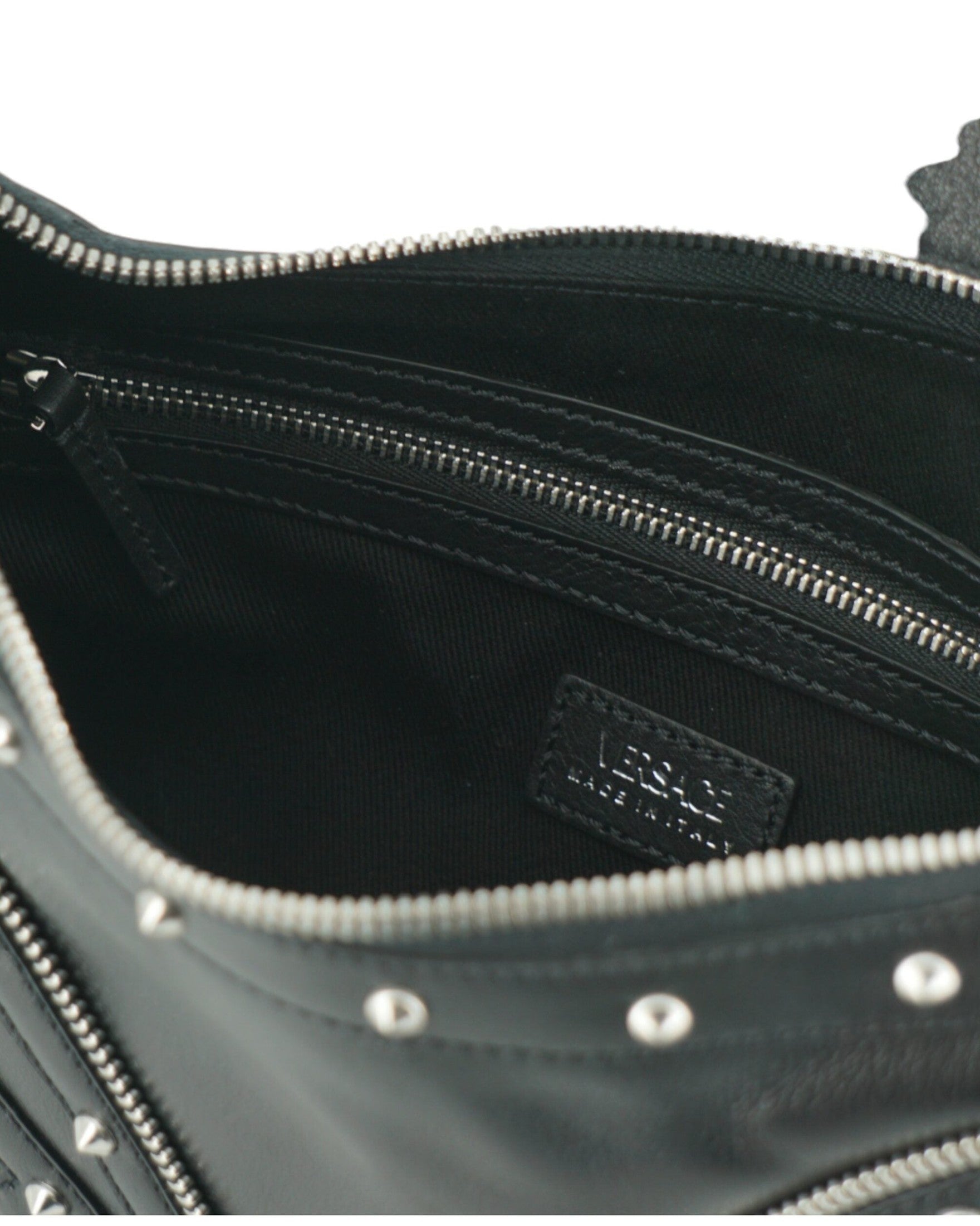 Versace Elegant Leather Hobo Shoulder Black Bag Glam Steals
