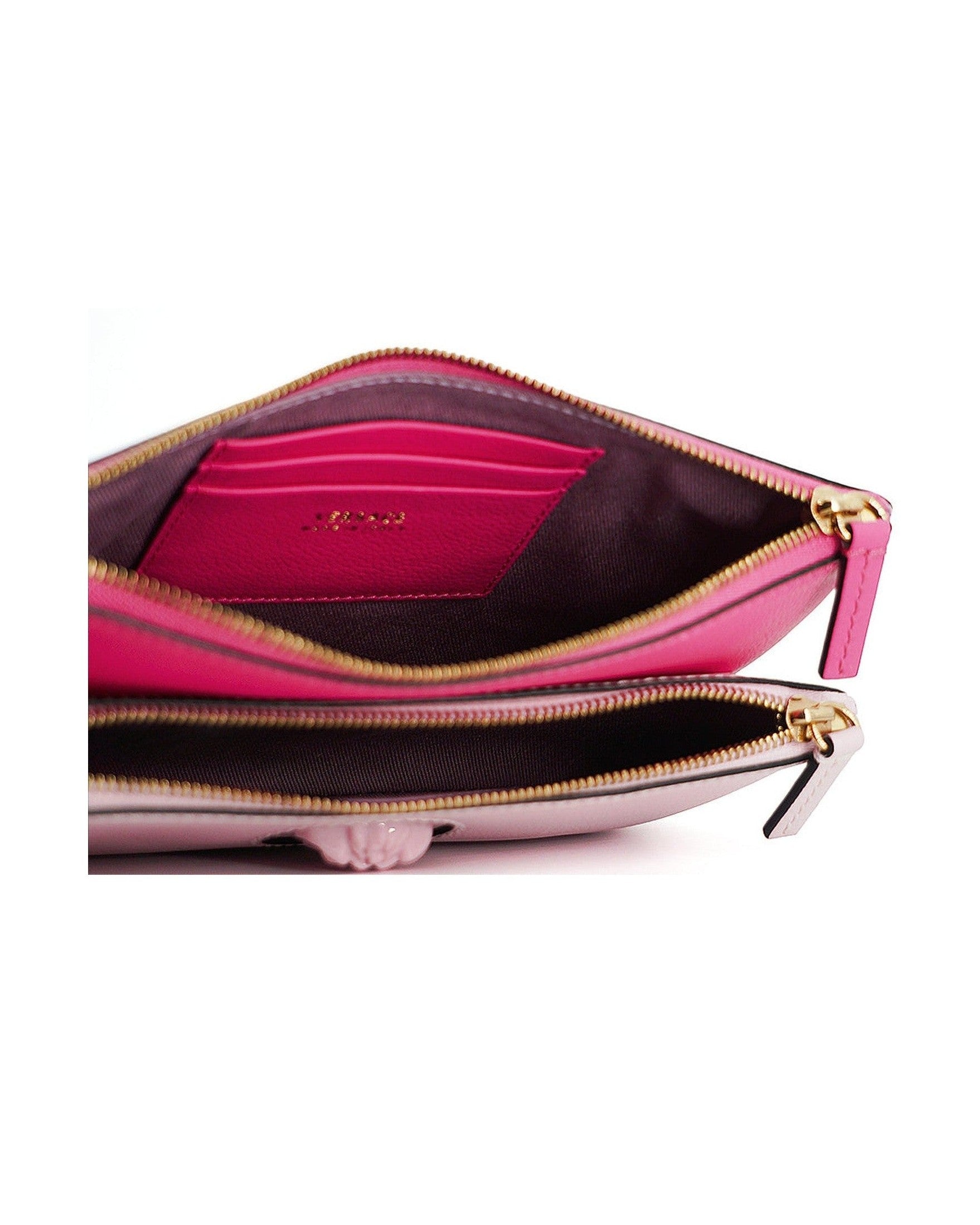 Versace Elegant Leather Pouch Pink Clutch Glam Steals