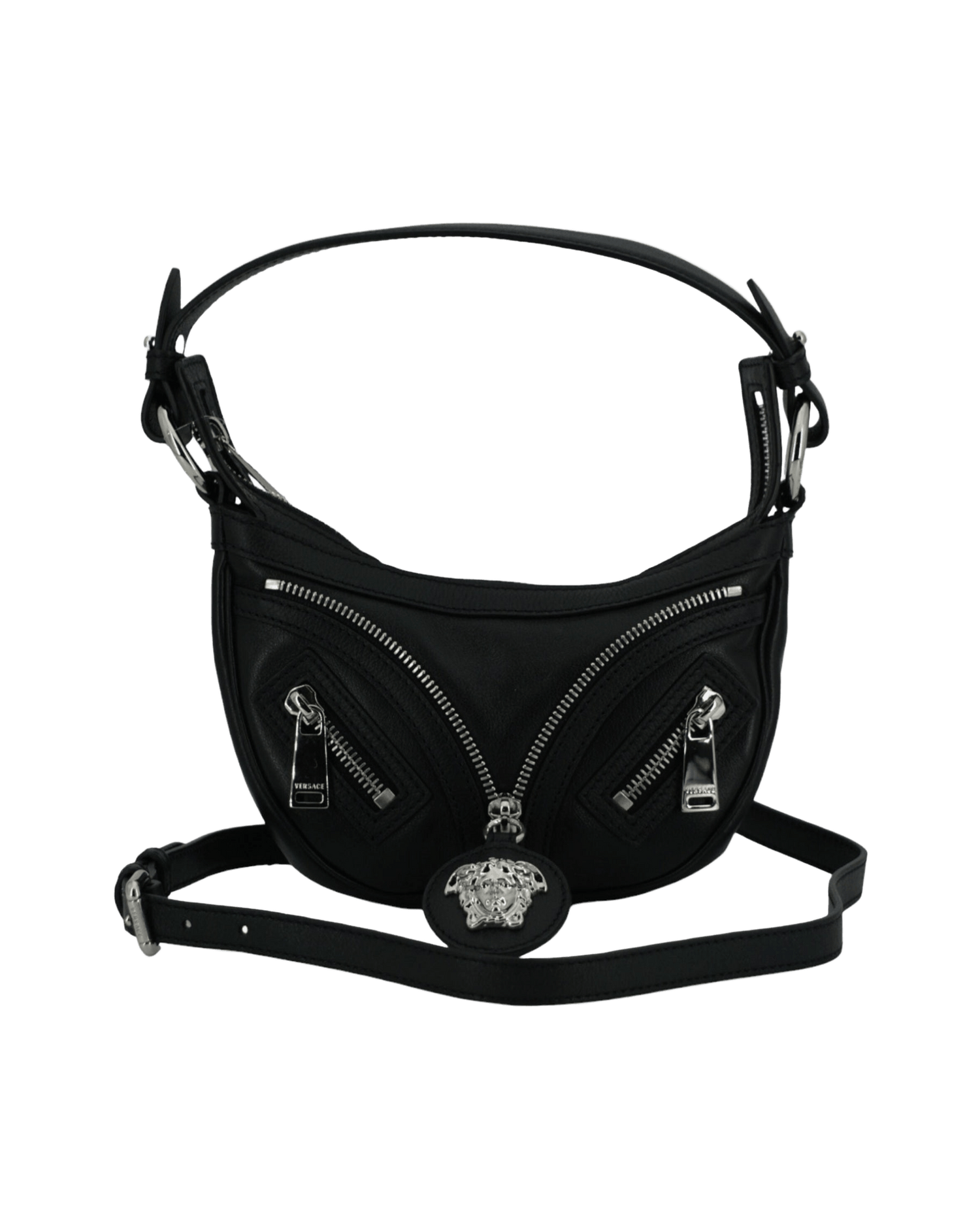 Versace Elegant Mini Hobo Shoulder Black Bag Glam Steals