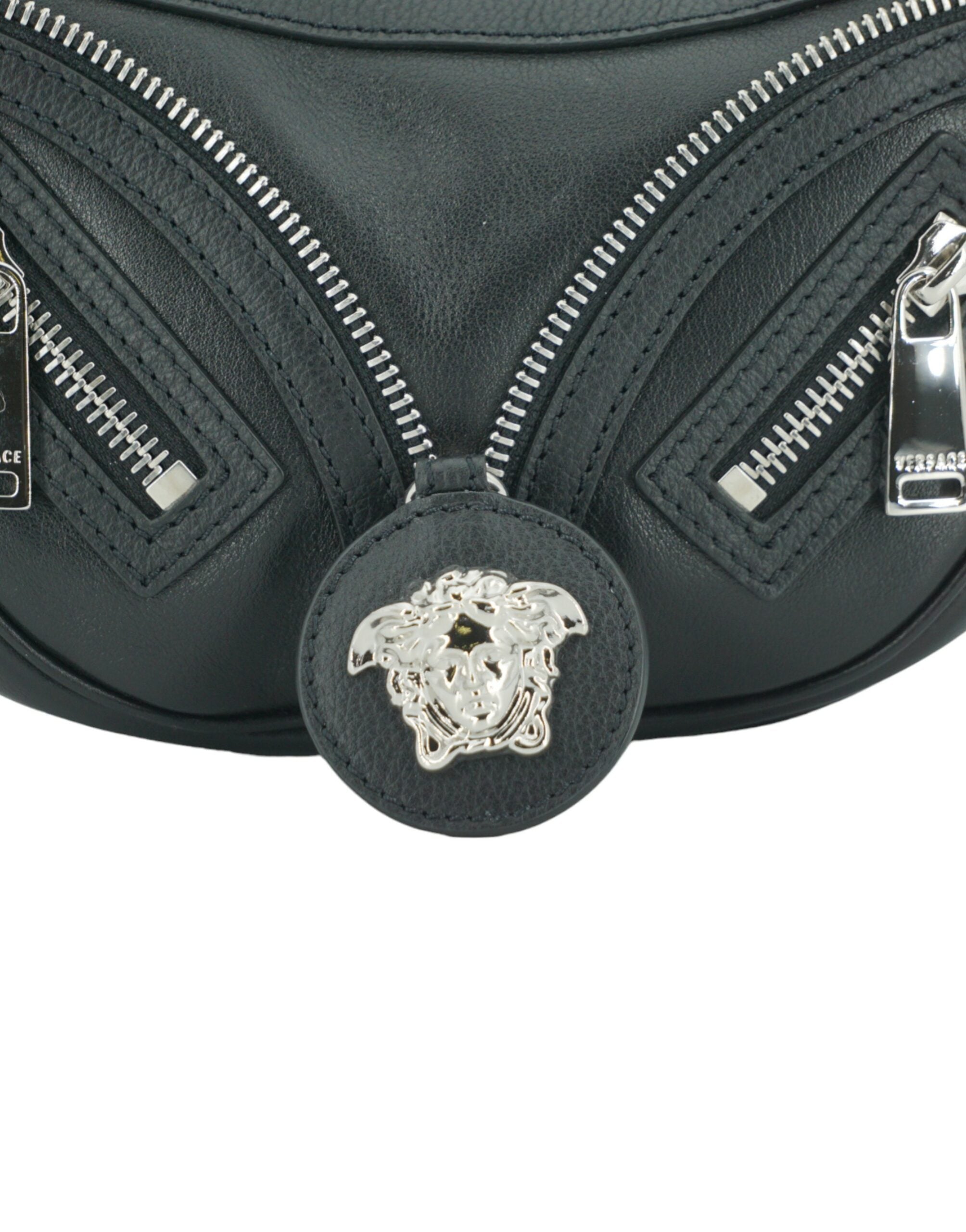 Versace Elegant Mini Hobo Shoulder Black Bag Glam Steals