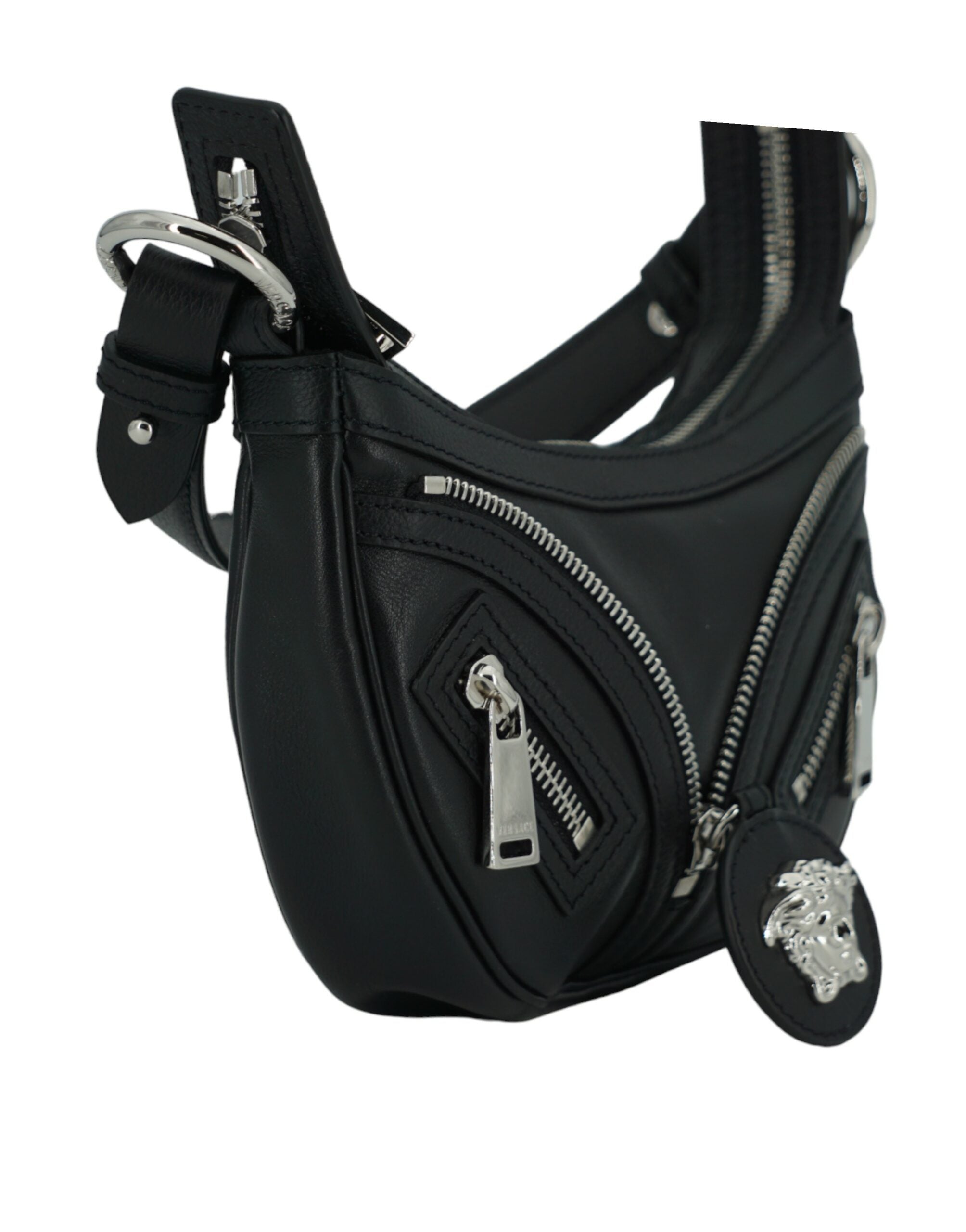 Versace Elegant Mini Hobo Shoulder Black Bag Glam Steals
