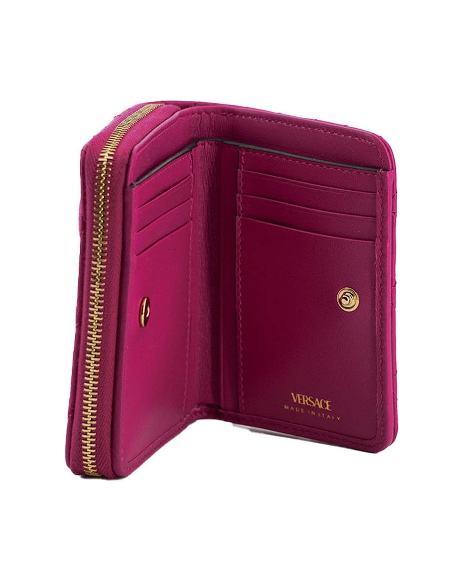 Versace Elegant Quilted Leather Purple Wallet Glam Steals