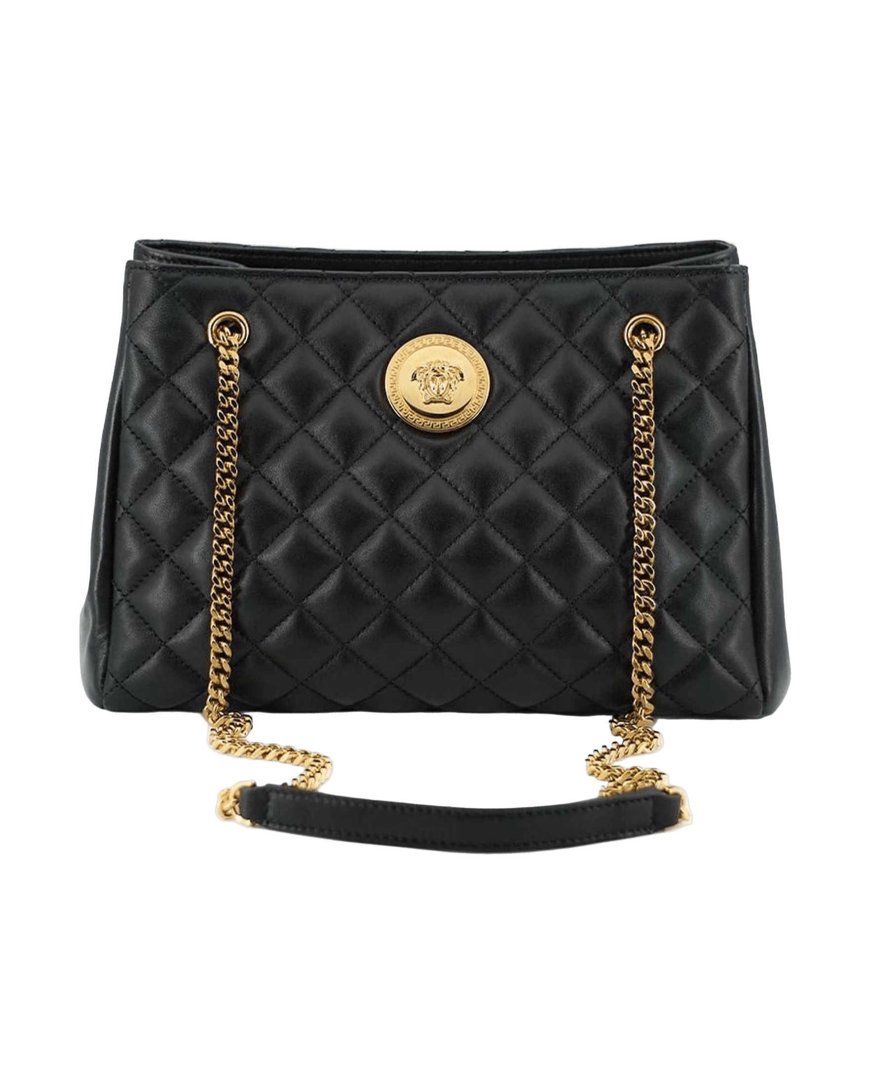Versace Elegant Quilted Nappa Leather Tote Bag Glam Steals