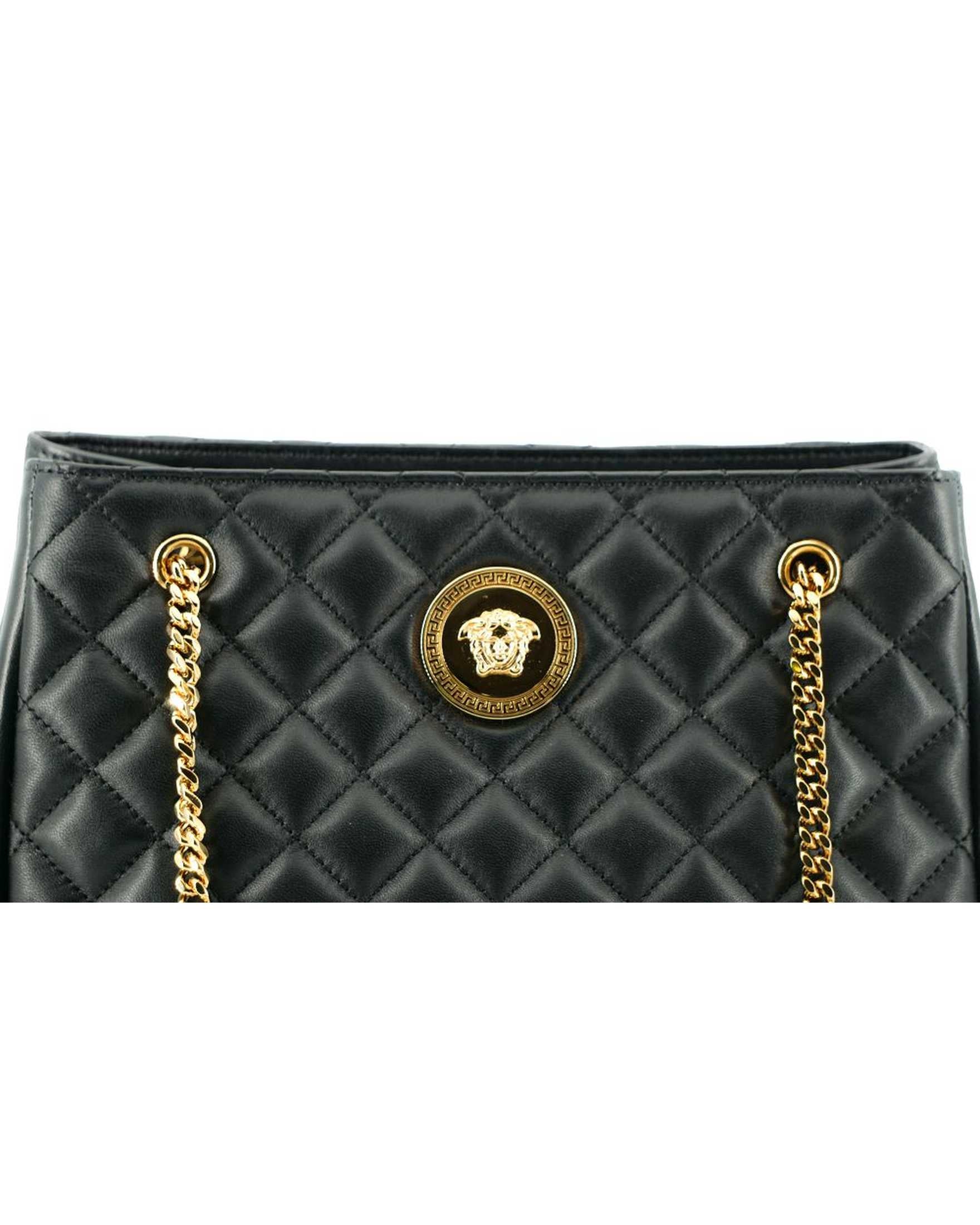 Versace Elegant Quilted Nappa Leather Tote Bag Glam Steals