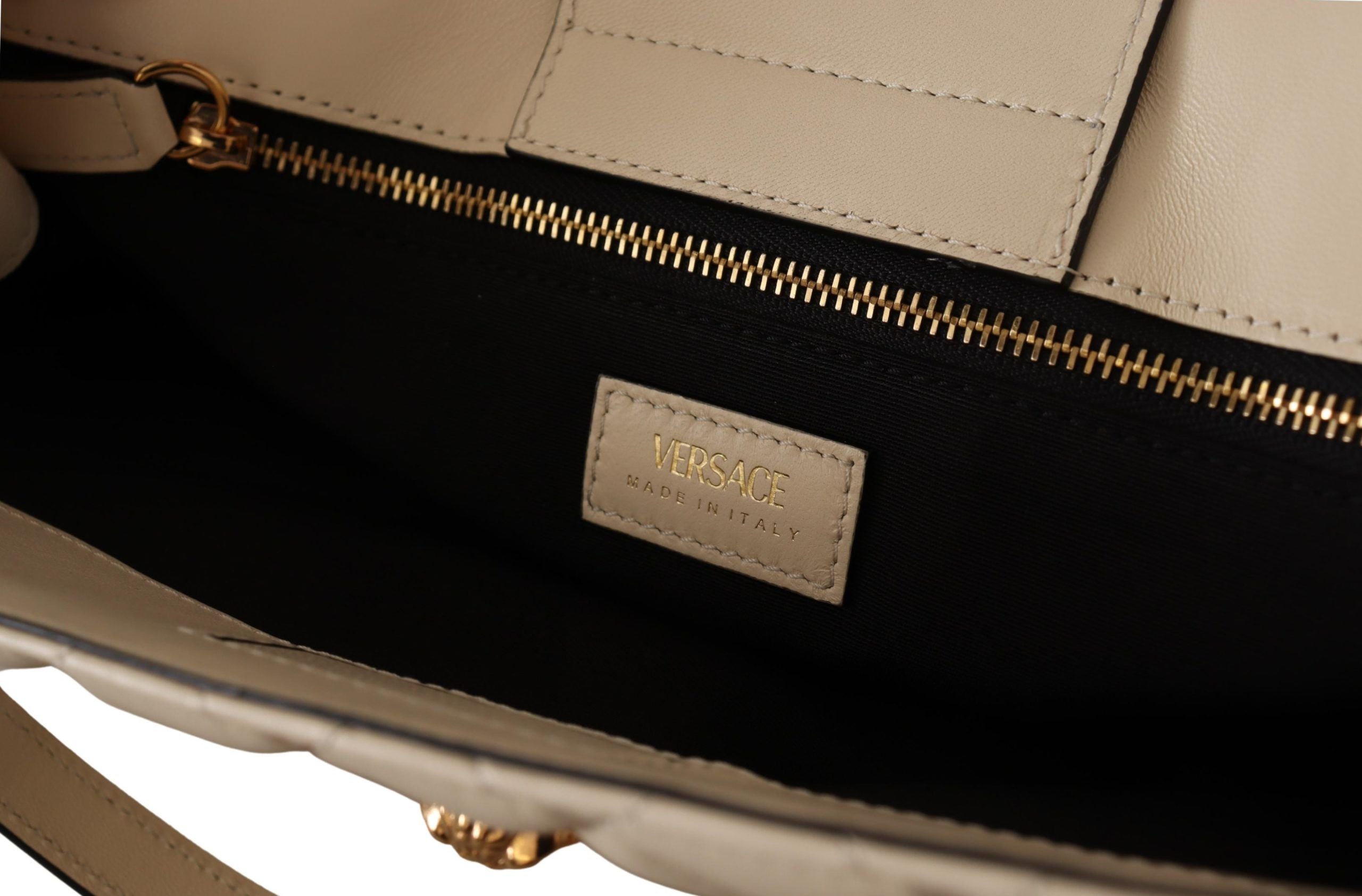 Versace Elegant Quilted Nappa Leather Tote Glam Steals