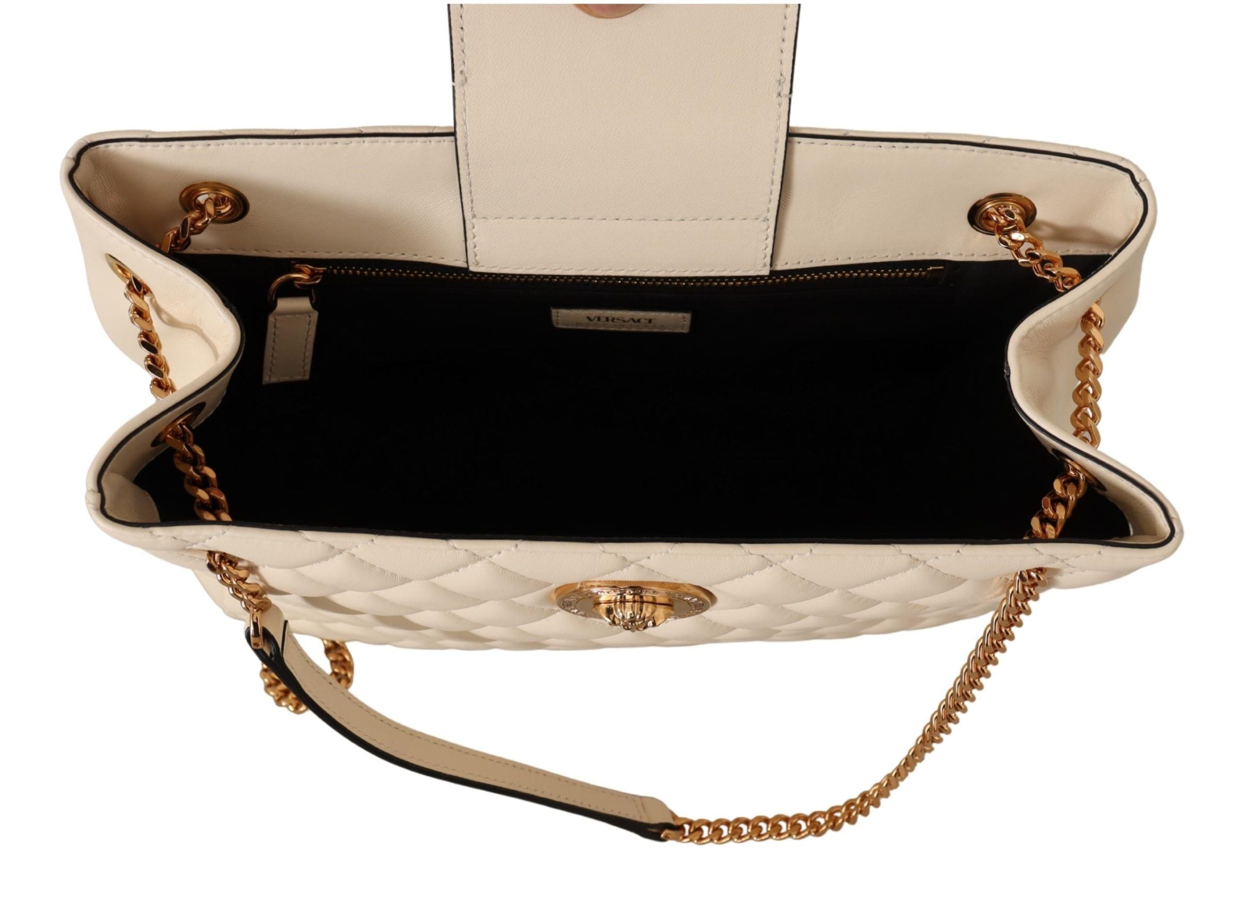 Versace Elegant Quilted Nappa Leather Tote Glam Steals