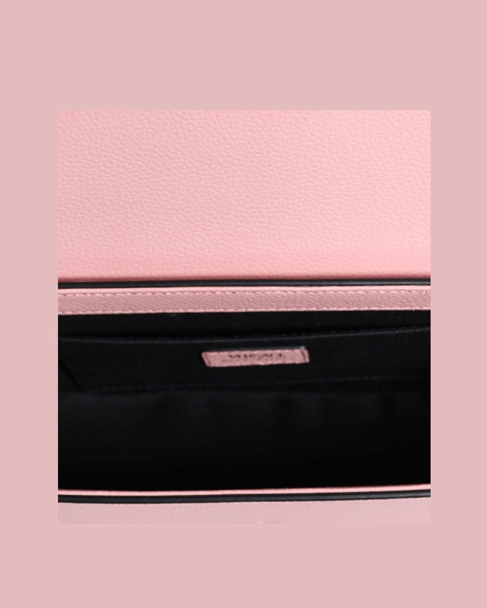 Versace Grainy Pink Calf Leather Logo Crossbody Shoulder Bag Shoulder Bags