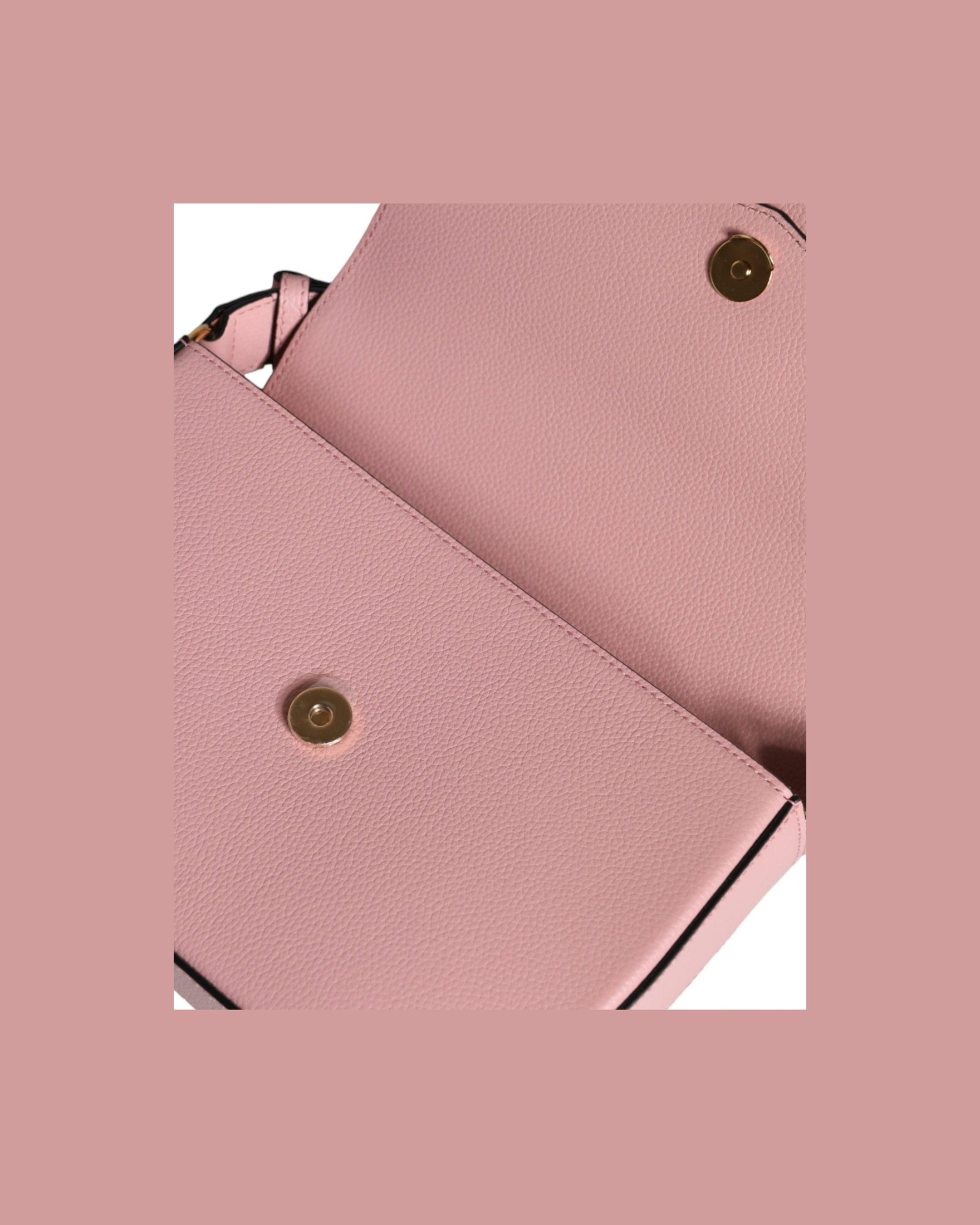 Versace Grainy Calf Leather Logo Crossbody Shoulder Pink Bag Glam Steals